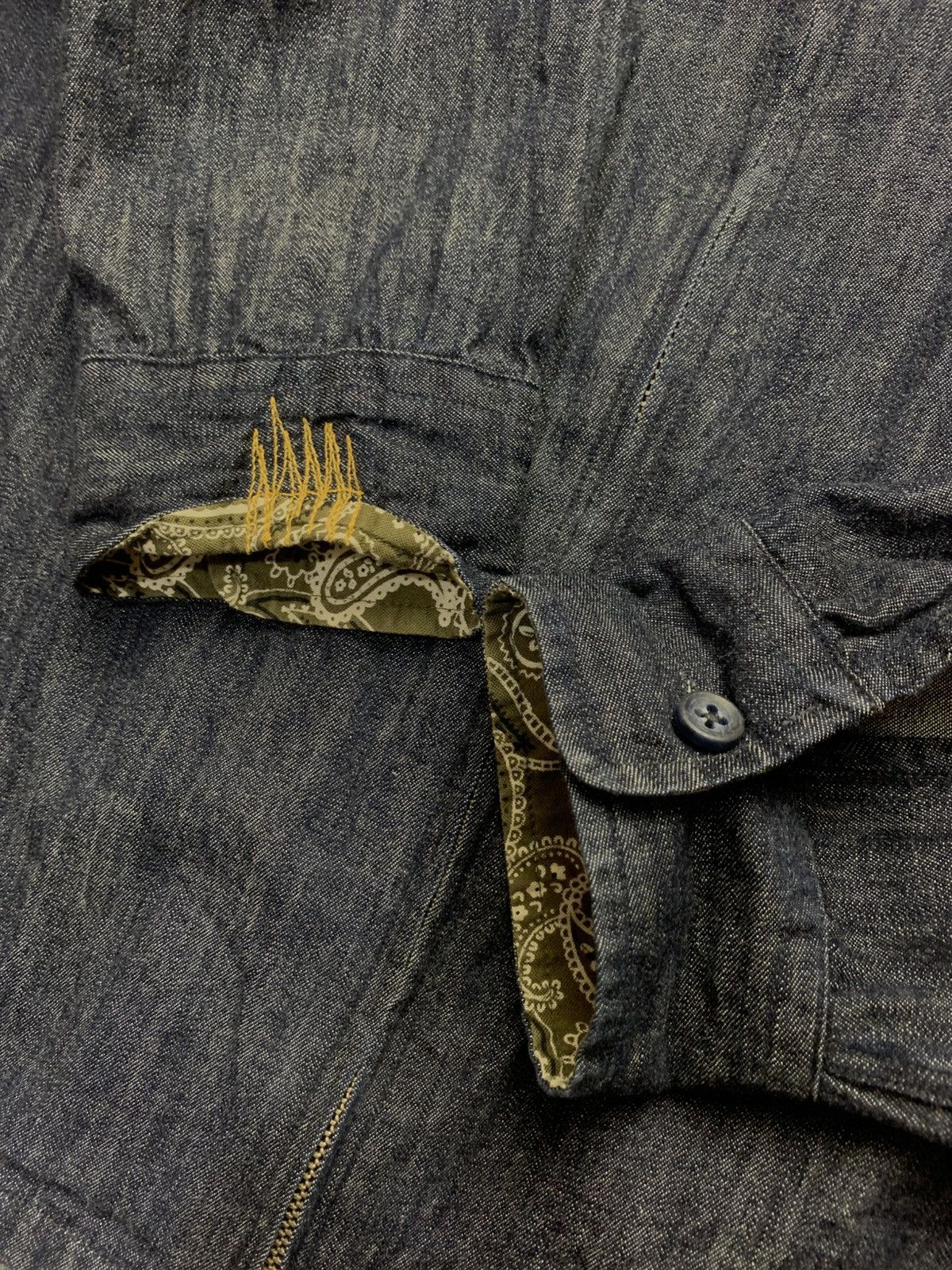 20471120 🐍 291295 = Homme Denim Zip Up Shirts Size US M / EU 48-50 / 2 - 4 Thumbnail