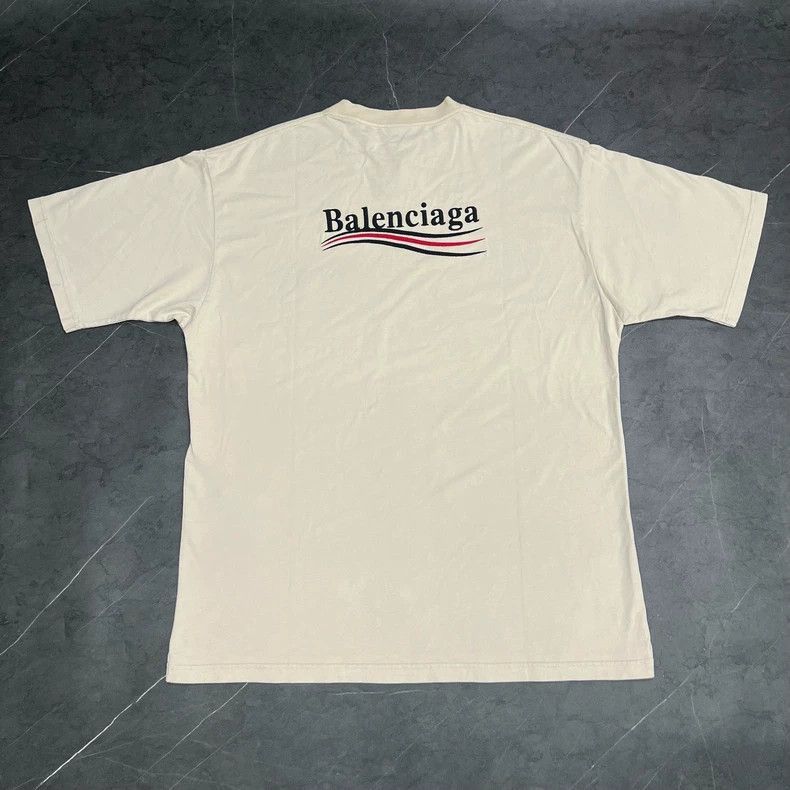 Balenciaga Balenciaga Beige Sea Waves Embroidery Short Sleeve-2506 Size US M / EU 48-50 / 2 - 2 Thumbnail
