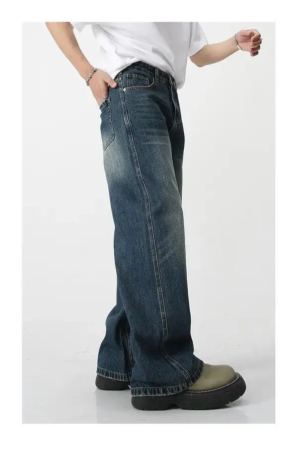 Jean Vintage washed distressed loose wide-leg jeans Size US 32 / EU 48 - 3 Thumbnail