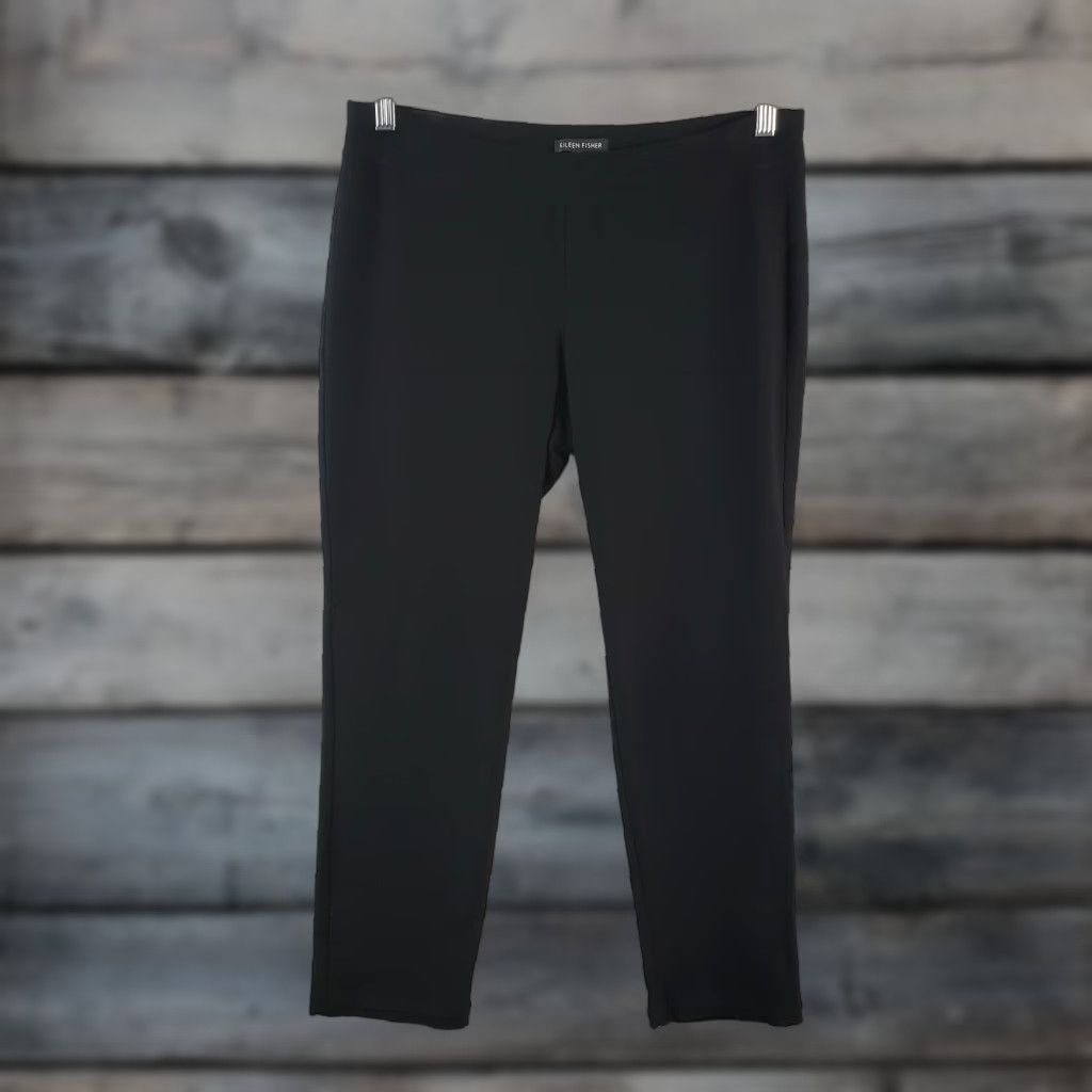 Eileen Fisher Eileen Fisher Womens Cropped Pull On Pants Sz Small Black Mid Rise Size 28" / US 6 / IT 42 - 1 Thumbnail
