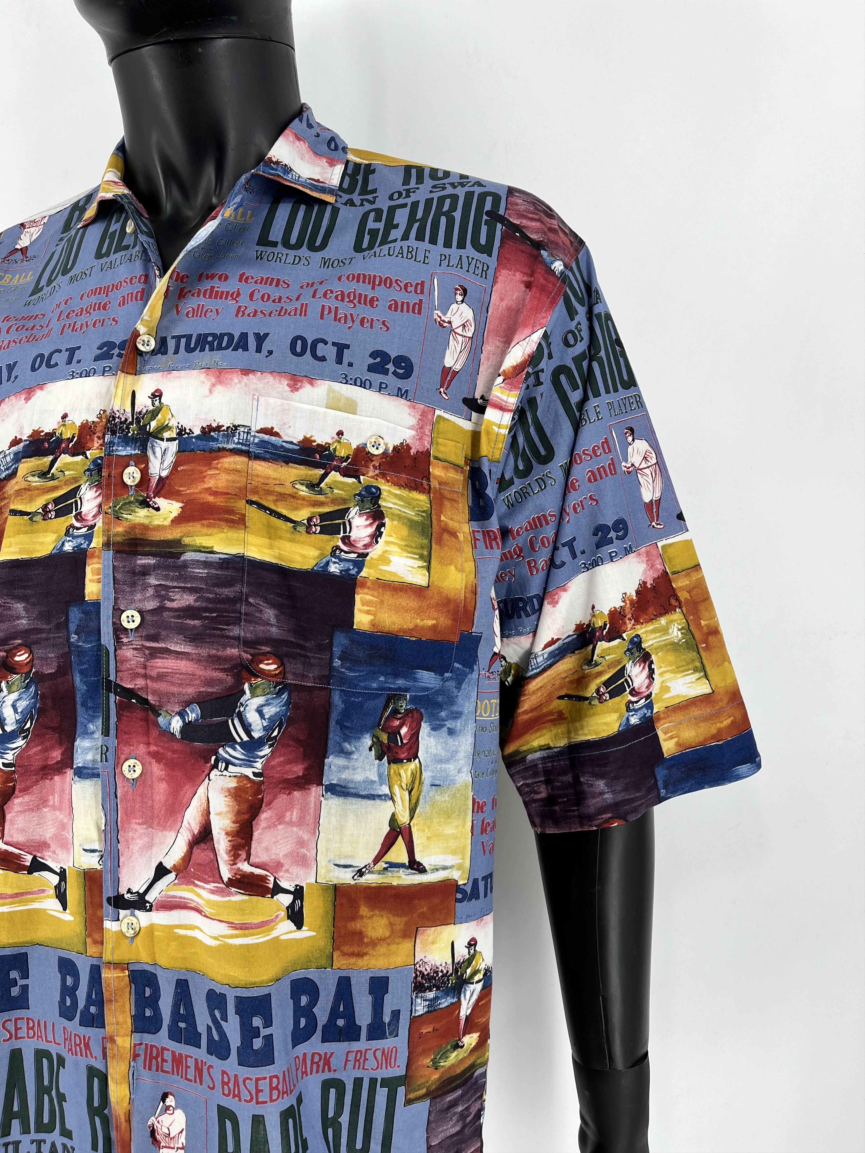 Other Vintage 90s Pensato Print Baseball Hawaiian Button Shirt Size US M / EU 48-50 / 2 - 9 Thumbnail