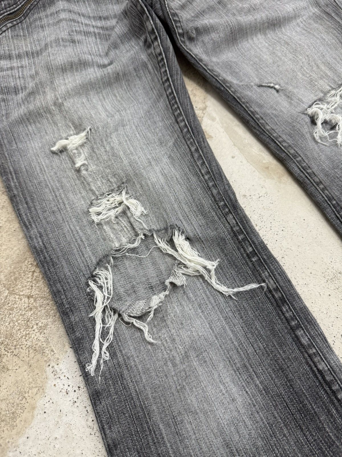Nicole Club Monsieur Nicole 1974 Whisker Straight Leg Distressed Pants Size US 32 / EU 48 - 7 Thumbnail