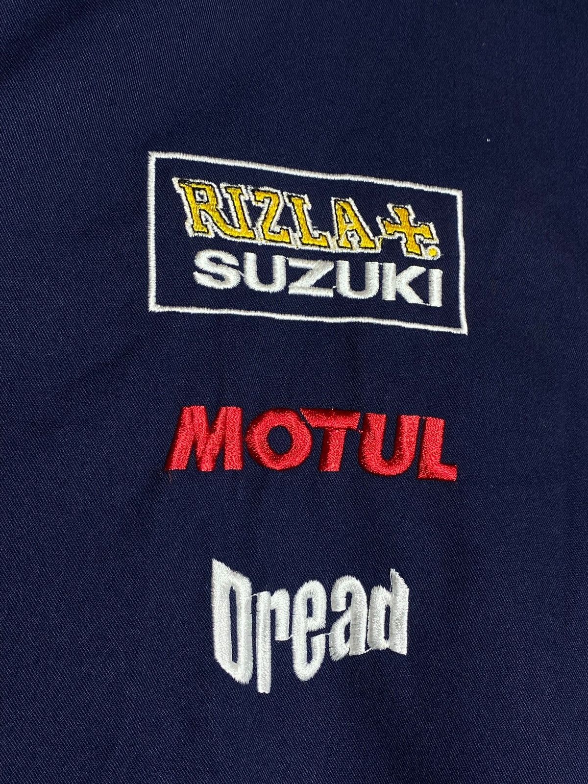 Racer Worldwide Vintage Suzuki Moto GP Rizla Flag Racing Short Sleeve Shirt Size US XL / EU 56 / 4 - 7 Thumbnail