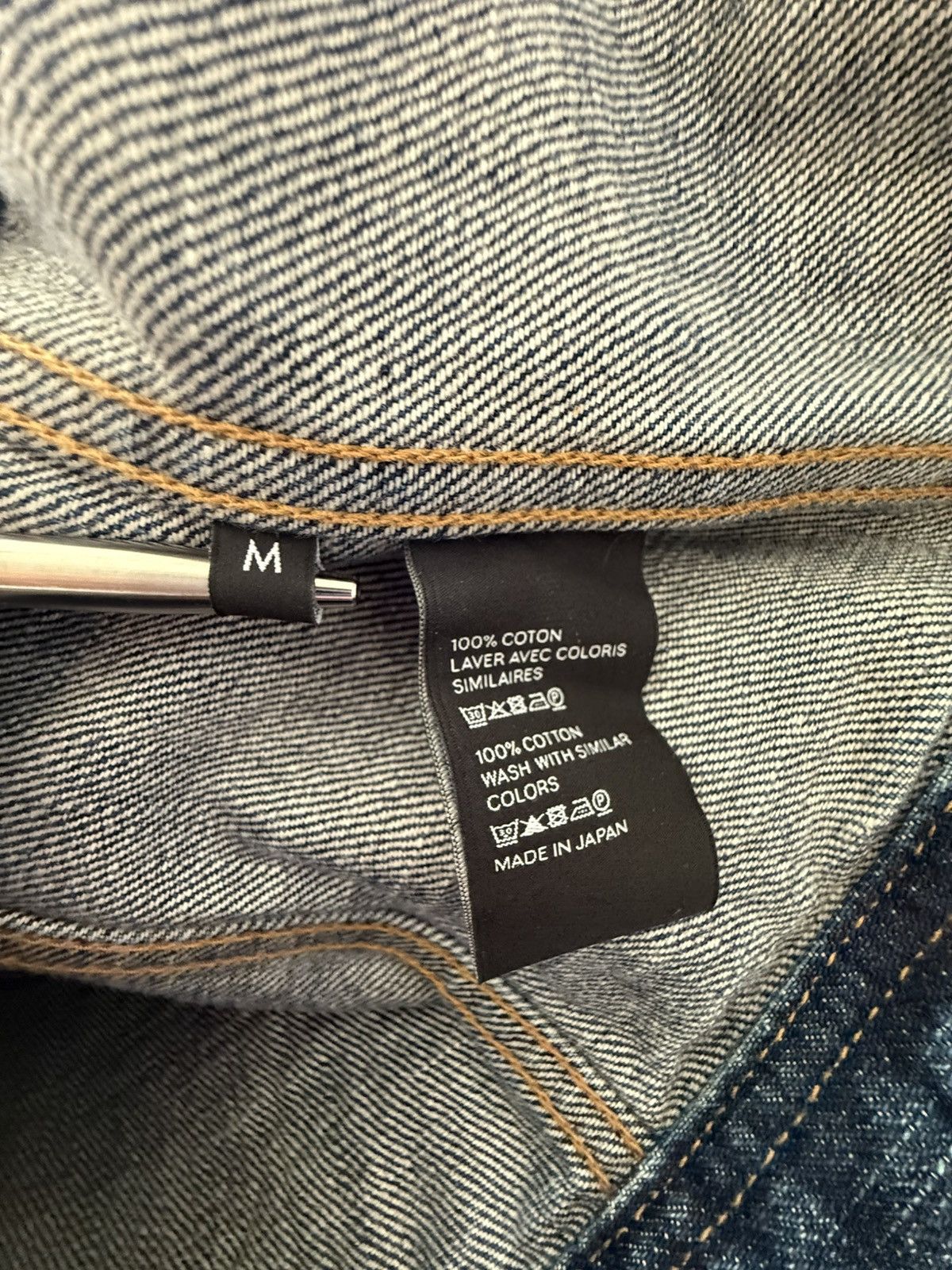 Celine Hedi Slimane denim trucker jacket silk union wash