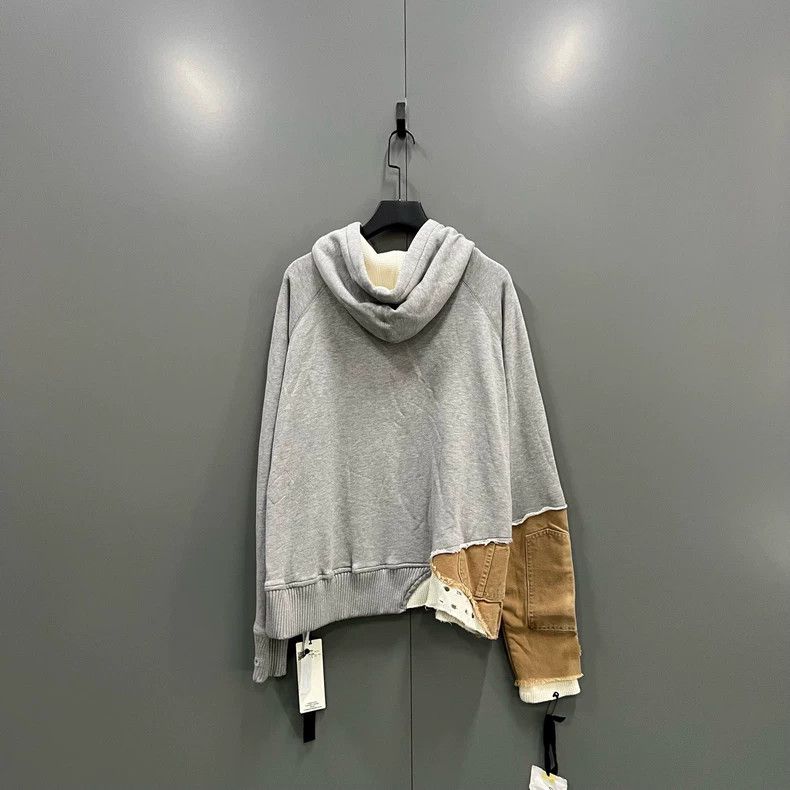 Greg Lauren greg lauren size 2 Color blocking splicing damages hoodie Size US M / EU 48-50 / 2 - 2 Thumbnail