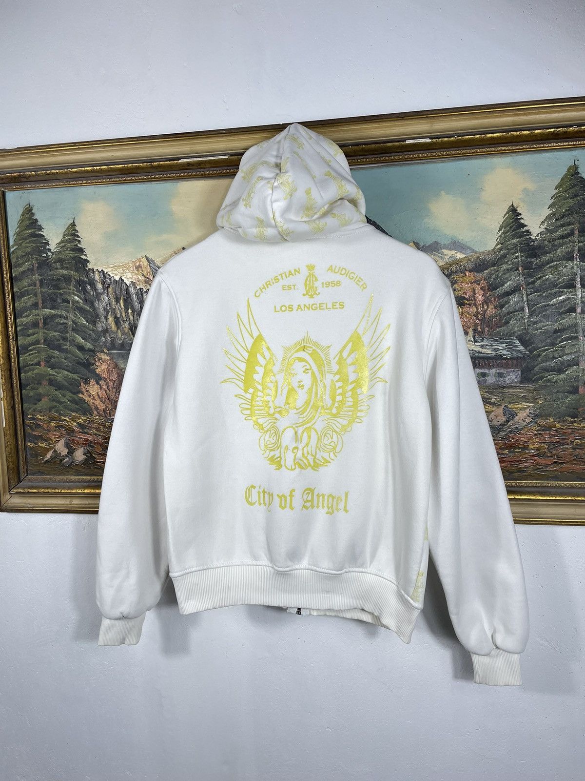 Christian Audigier × Ed Hardy × Vintage Ed Hardy Retro 00s Hoodie With Crystals Affliction Grunge Size L / US 10 / IT 46 - 7 Thumbnail