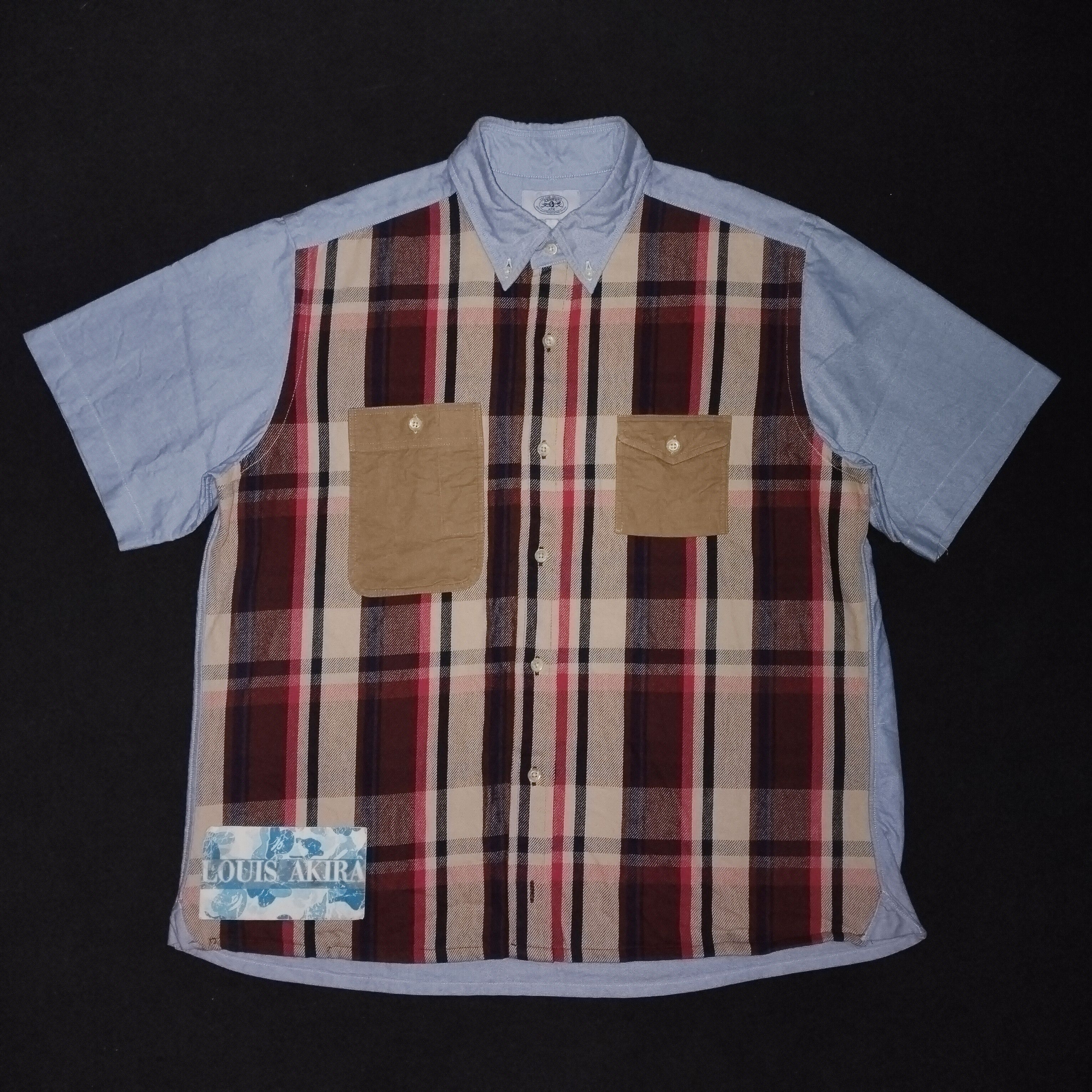 2013 Bape Check Flannel Front Oxford Button Down Shirt