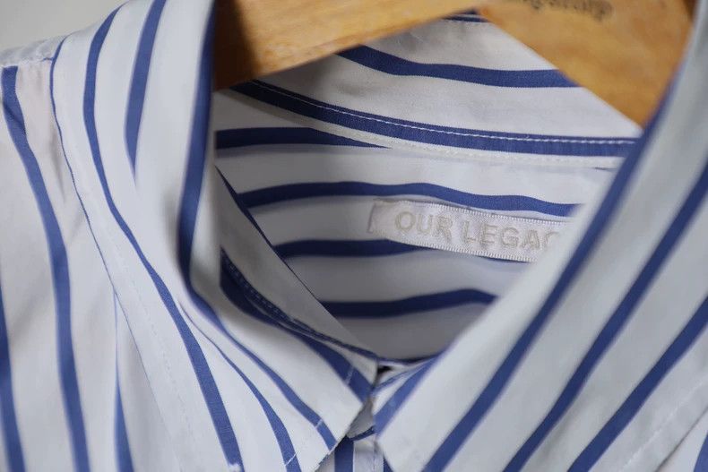 Our Legacy Our Legacy size46 Blue and white striped shirt Size US S / EU 44-46 / 1 - 3 Thumbnail