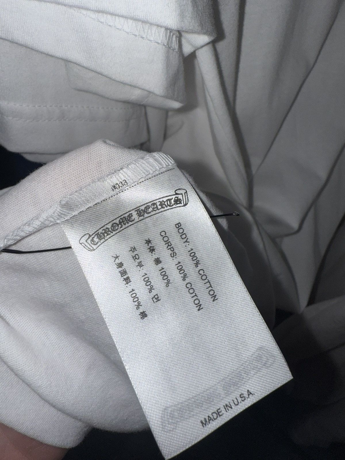 Chrome Hearts Chrome Hearts White Scroll Logo Pocket S/s Size US M / EU 48-50 / 2 - 3 Thumbnail