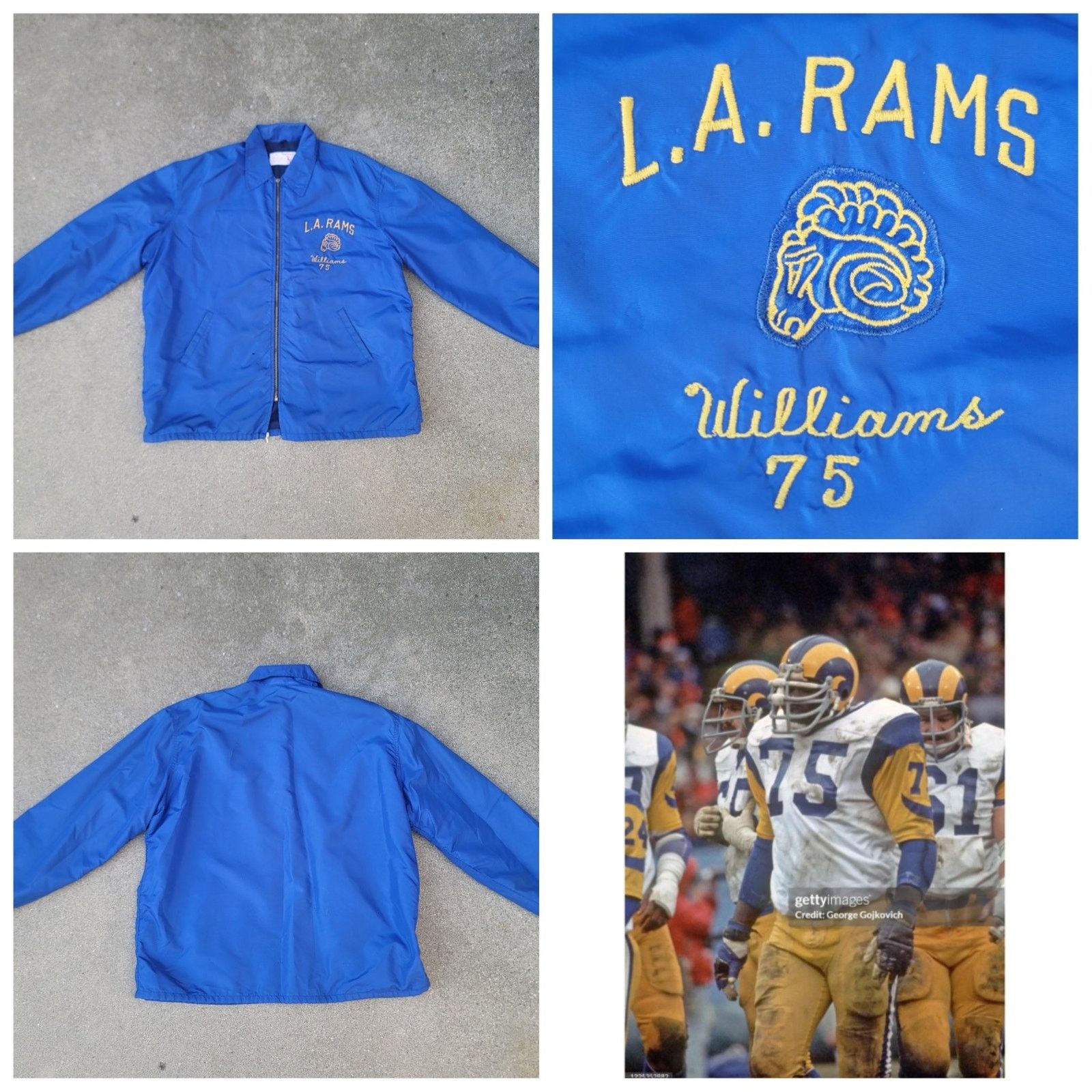 NFL Vtg 70s LA Rams John Williams Game Worn Sideline Jacket NFL Size US XXL / EU 58 / 5 - 1 Thumbnail