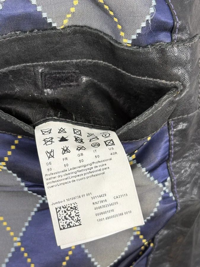 Hugo Boss Hugo Boss Black Eroded Leather Jacket Size US M / EU 48-50 / 2 - 11 Thumbnail