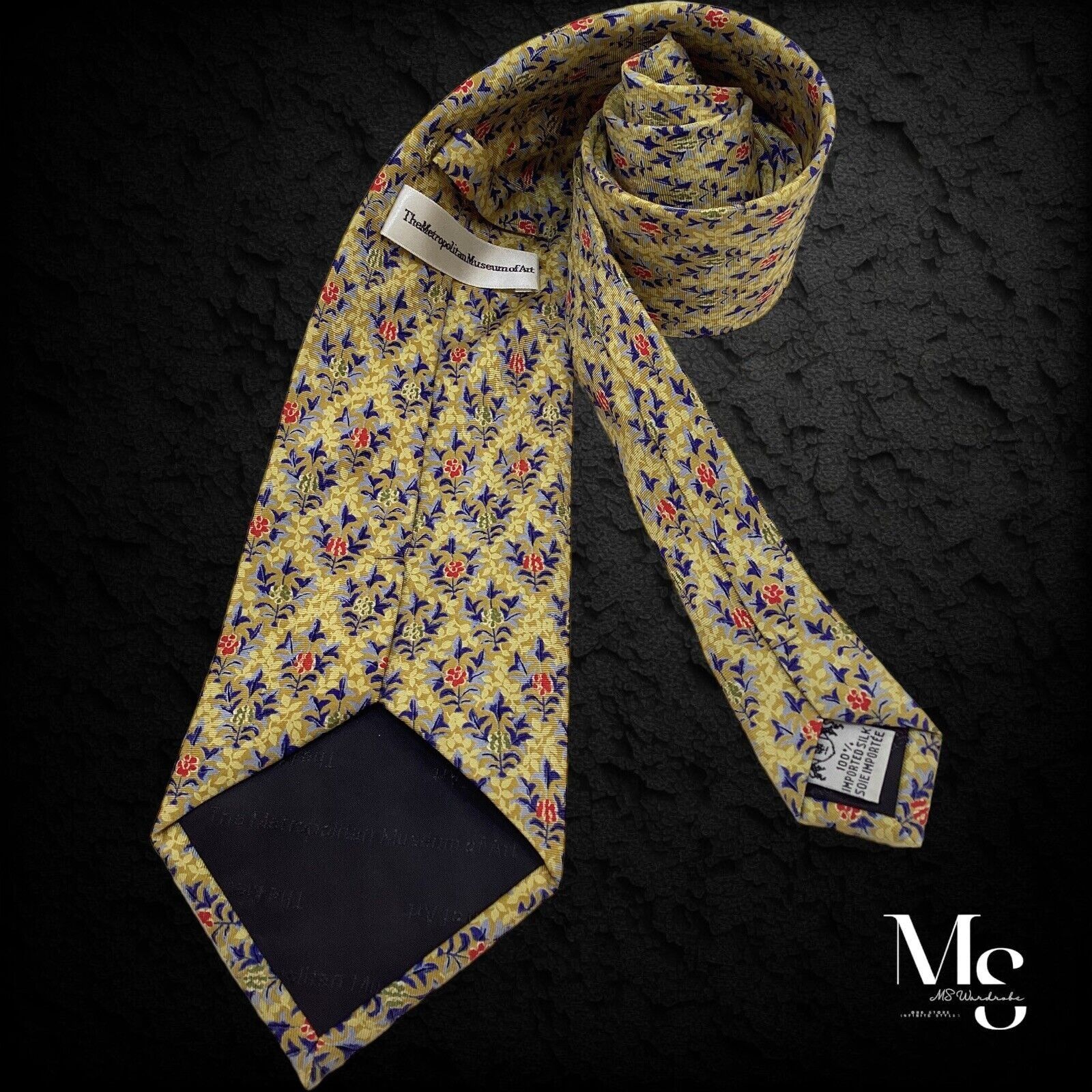 Other THE METROPOLITAN MUSEUM OF ART Gold Floral Silk Tie W:3.9" Size ONE SIZE - 2 Thumbnail