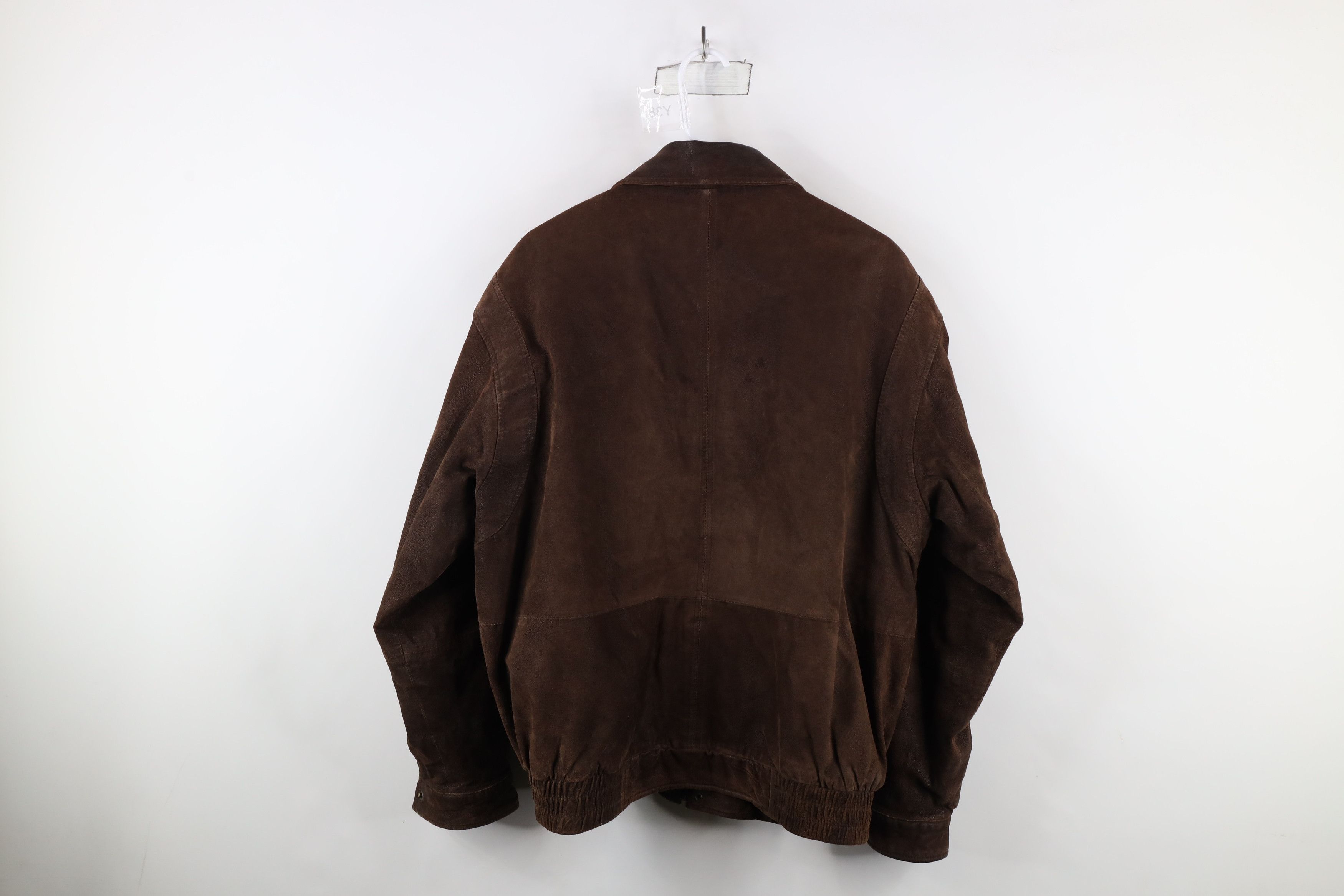 Members Only × Vintage Vintage 90s Members Only Lined Suede Leather Bomber Jacket Size US L / EU 52-54 / 3 - 13 Thumbnail