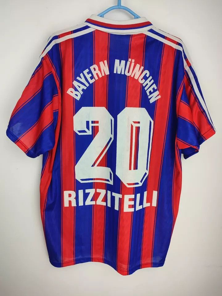 Adidas 1995/97 FC Bayern Munich Munchen 20 #RIZZITELLI Home Kit Size US L / EU 52-54 / 3 - 12 Thumbnail