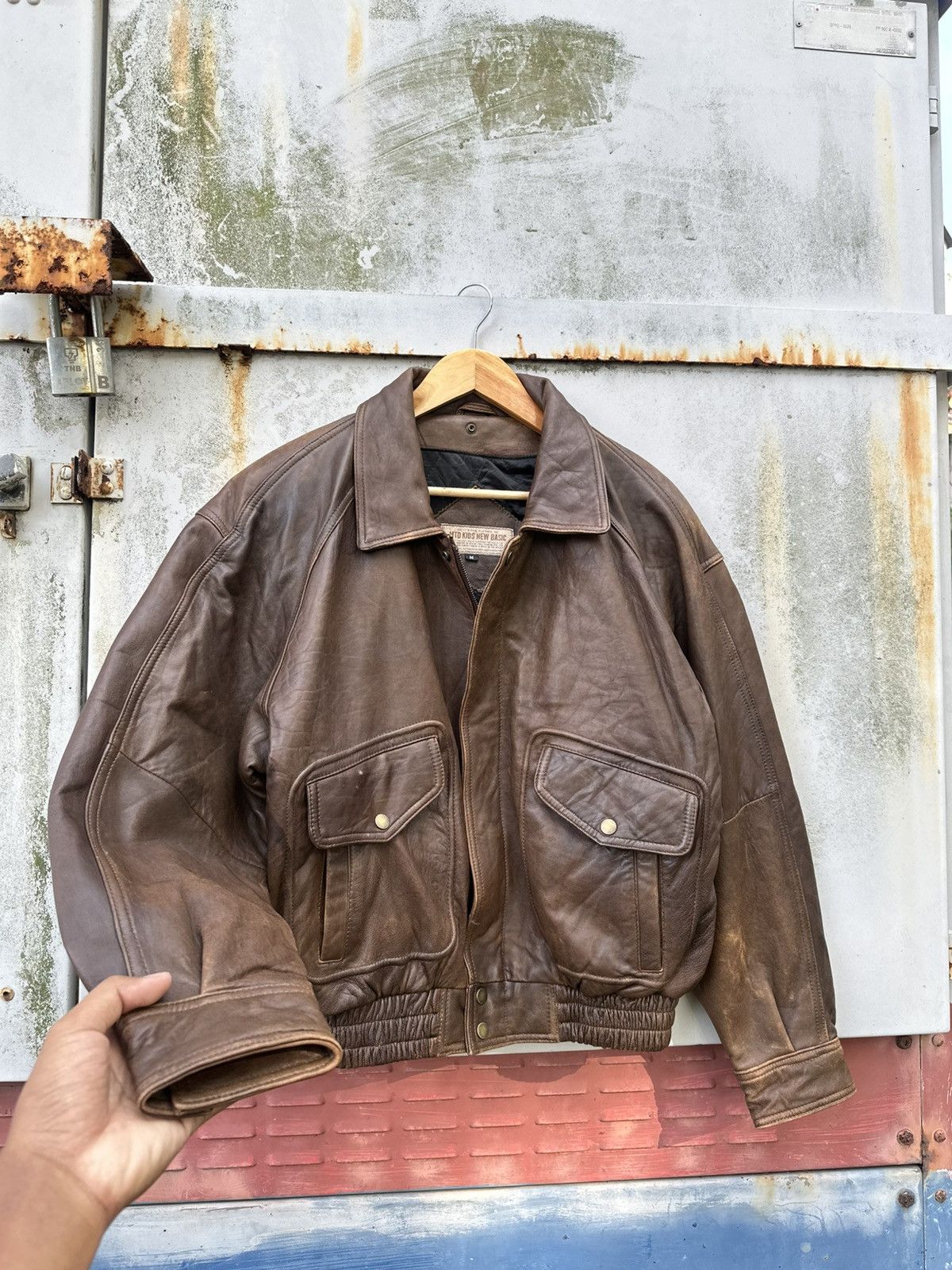 Vintage 🪖Vintage Aviator Leather Bomber Jacket Size US M / EU 48-50 / 2 - 7 Thumbnail
