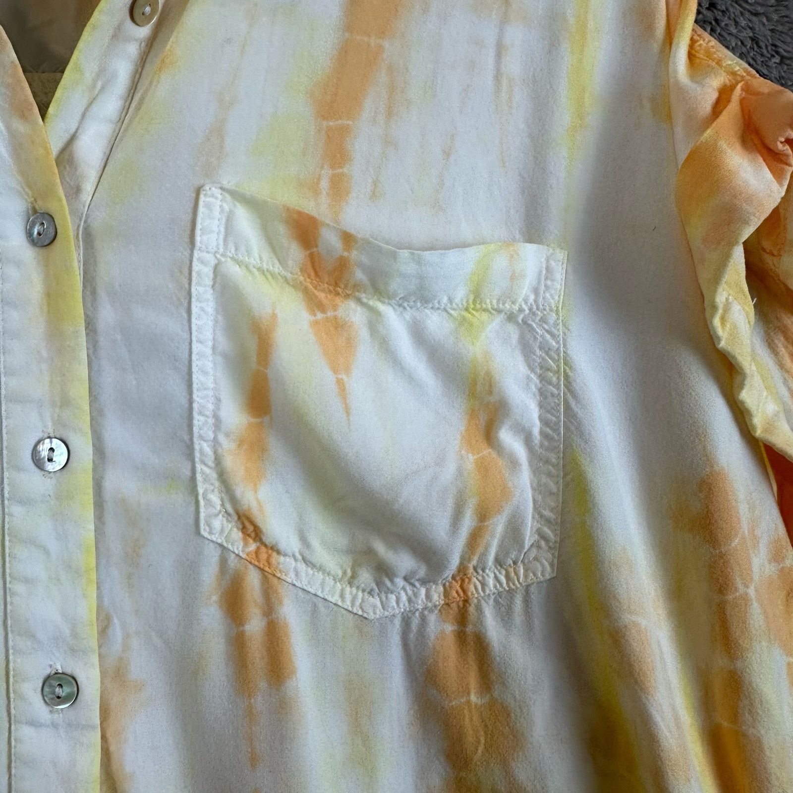 Other Kut Kloth Eden Button-Up Blouse Top Cropped Orange Tie Dye Size S / US 4 / IT 40 - 4 Thumbnail