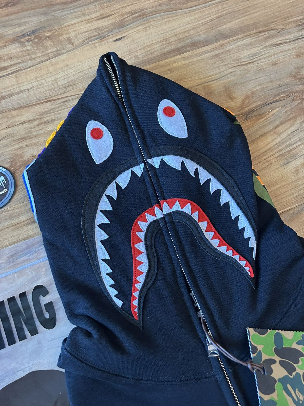 NEW Bape Black Shark Full Zip Hoodie