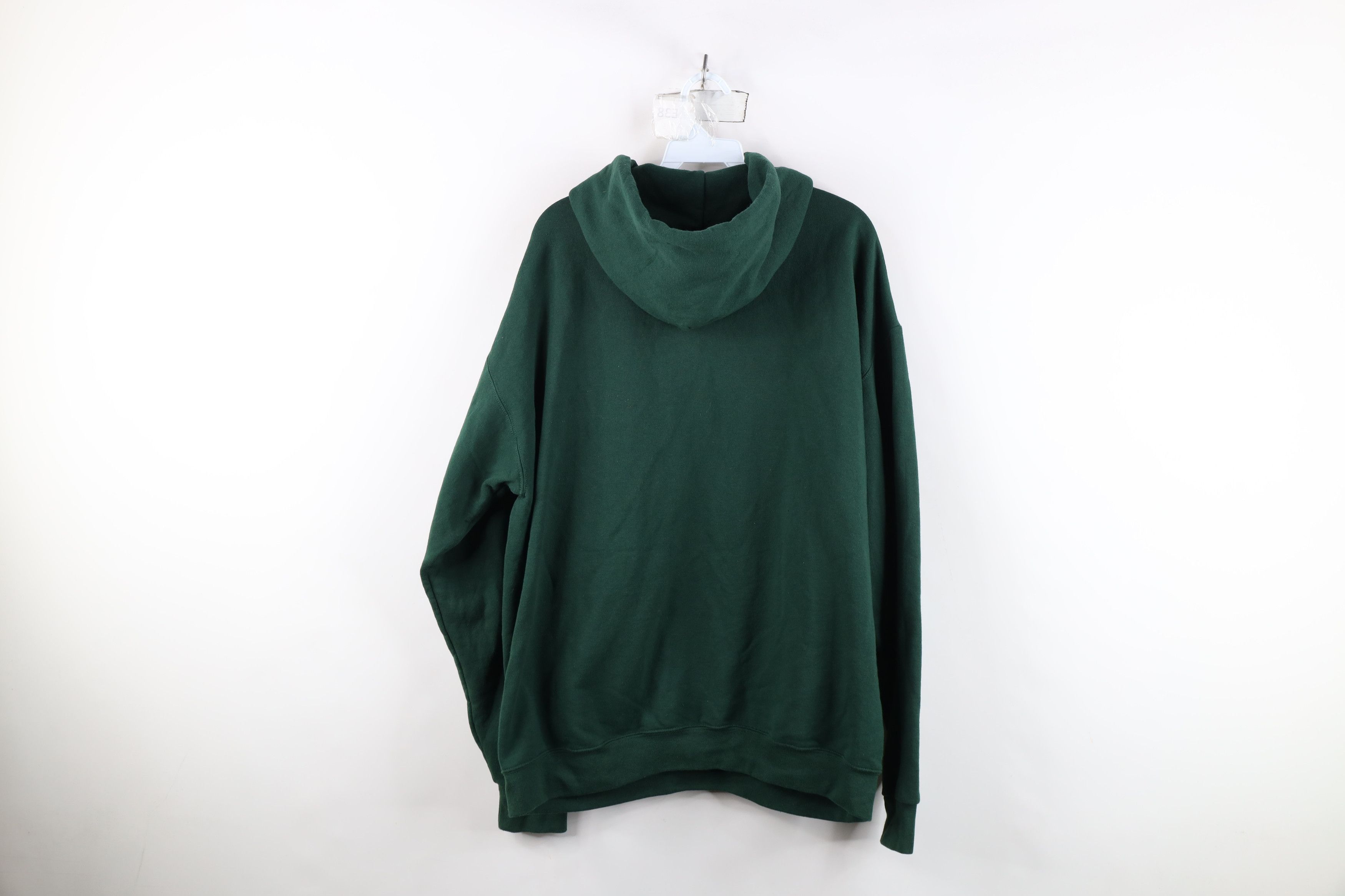 Vintage Vintage 90s Streetwear Blank Hoodie Sweatshirt Dark Green Size US XXL / EU 58 / 5 - 12 Thumbnail
