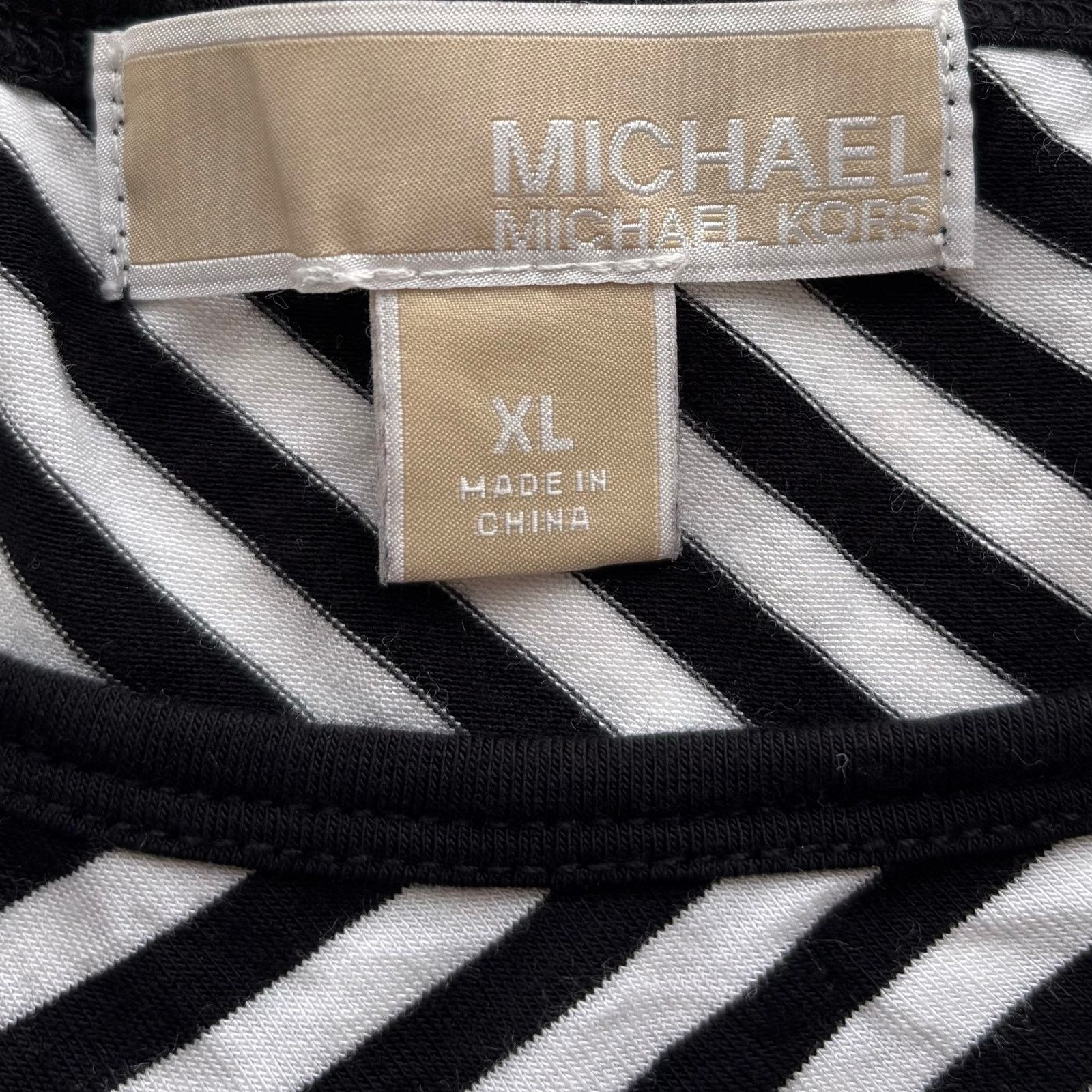 Michael Kors MICHAEL Michael Kors Black White Striped Long Sleeve Top XL Size XL / US 12-14 / IT 48-50 - 4 Thumbnail