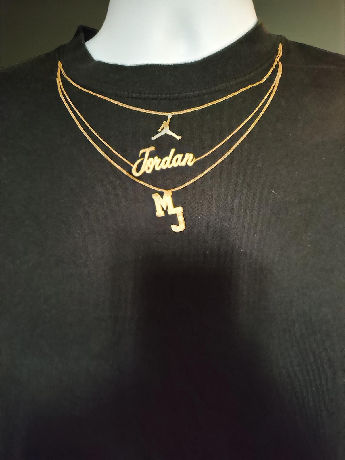 Jordan Brand Michael Jordan Tribute Tee with Custom Gold Chain Design Size US M / EU 48-50 / 2 - 4 Thumbnail