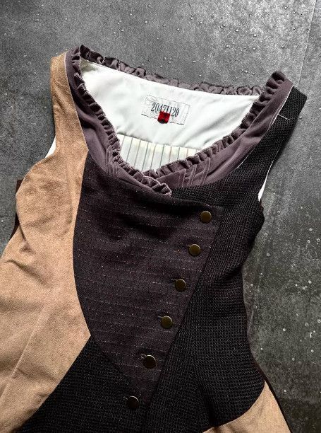 20471120 20471120 1990s Asymmetrical Patchwork Dress Size M / US 6-8 / IT 42-44 - 6 Thumbnail