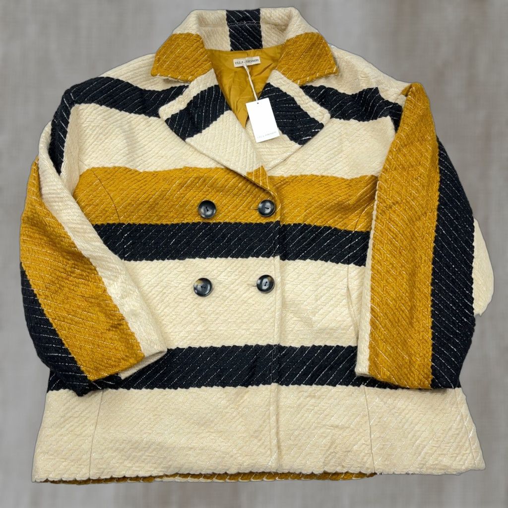 Ulla Johnson Ulla Johnson Emery Coat Women Medium Yellow Striped Button Front Pea Coat Fall Winter Casual Size M / US 6-8 / IT 42-44 - 1 Thumbnail
