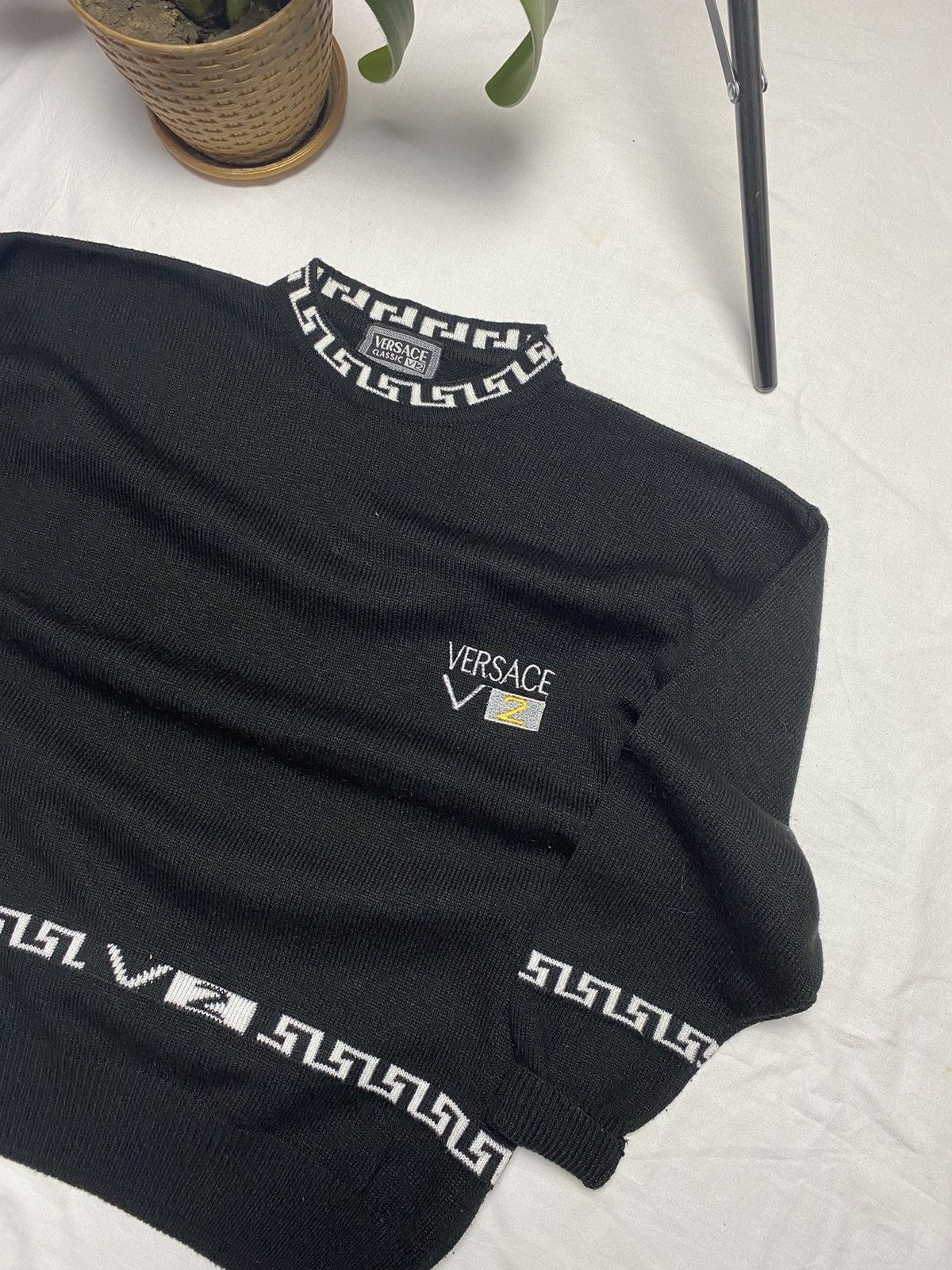 Streetwear Versace Vintage Versace V2 classic sweater vintage logo rare sweater Grailed