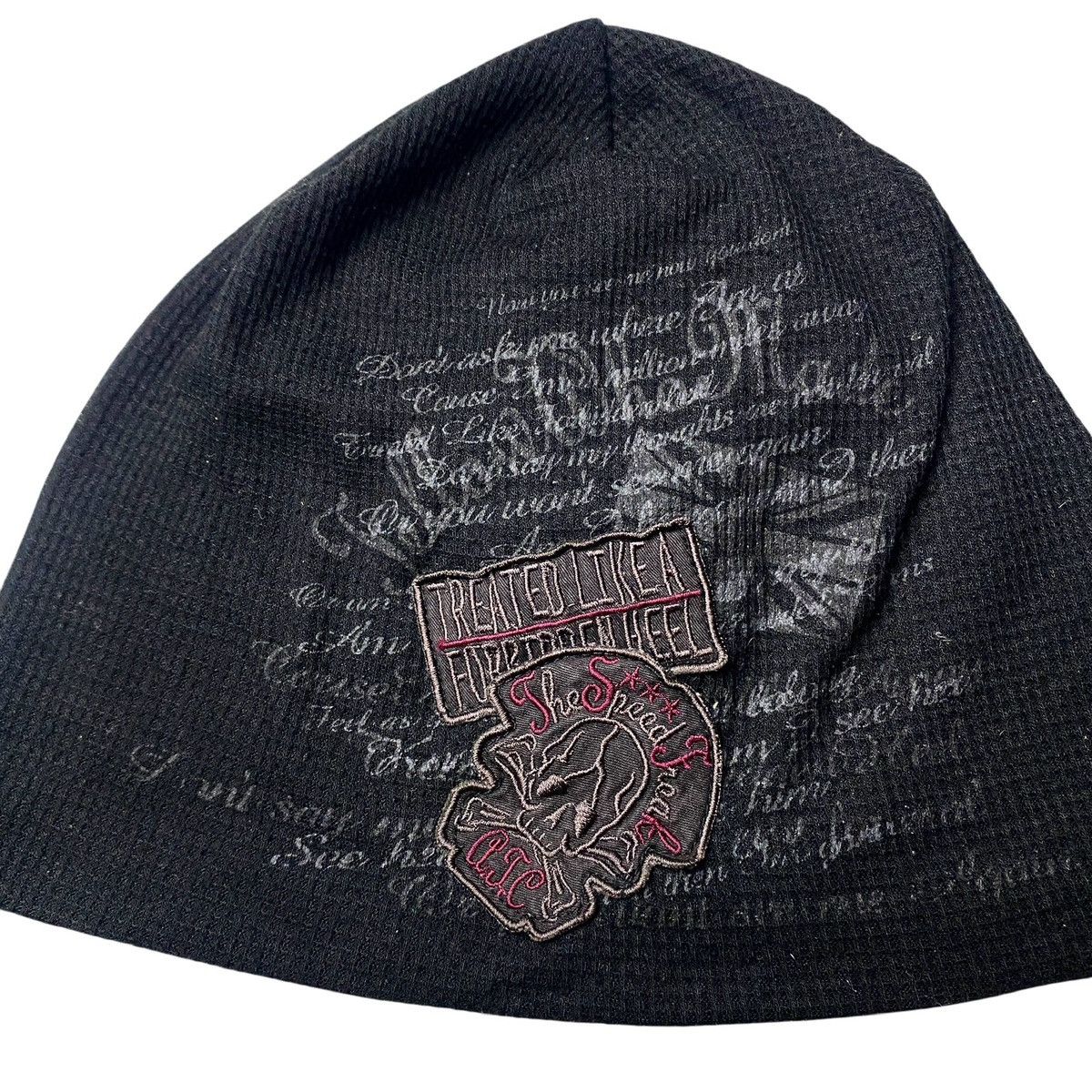 If Six Was Nine 2000's In The Attic Poem Patch Beanie Size ONE SIZE - 2 Thumbnail