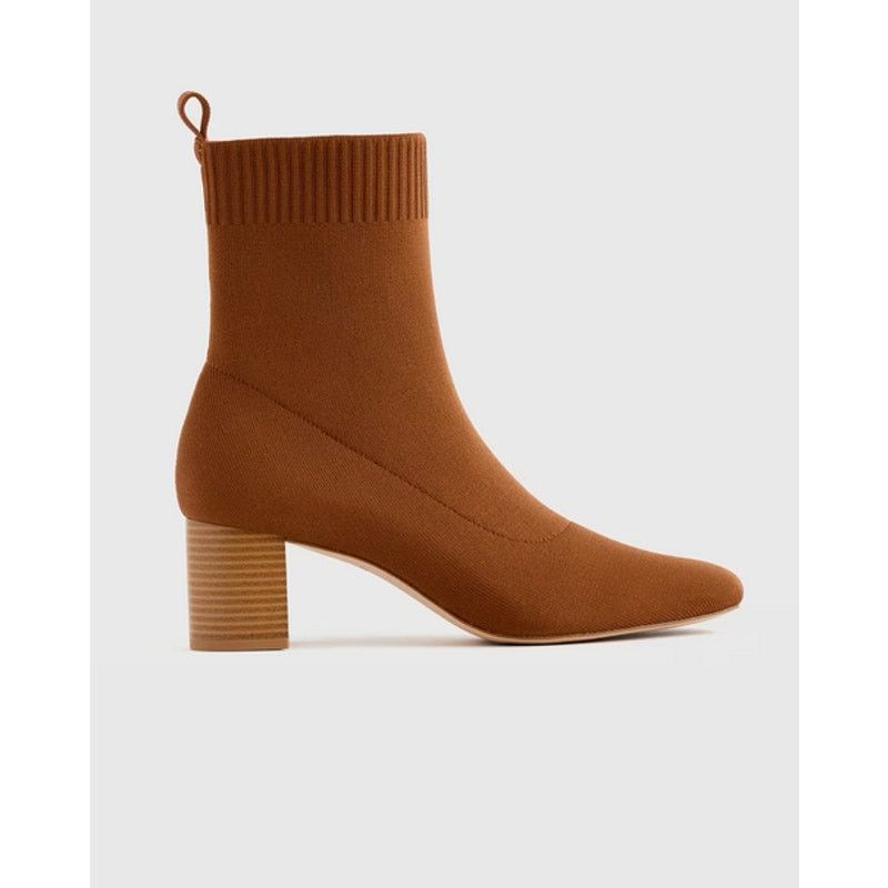 Quince Quince EcoKnit Heeled Bootie Cognac Size 6 NWT in Box Size US 6 / IT 36 - 1 Thumbnail