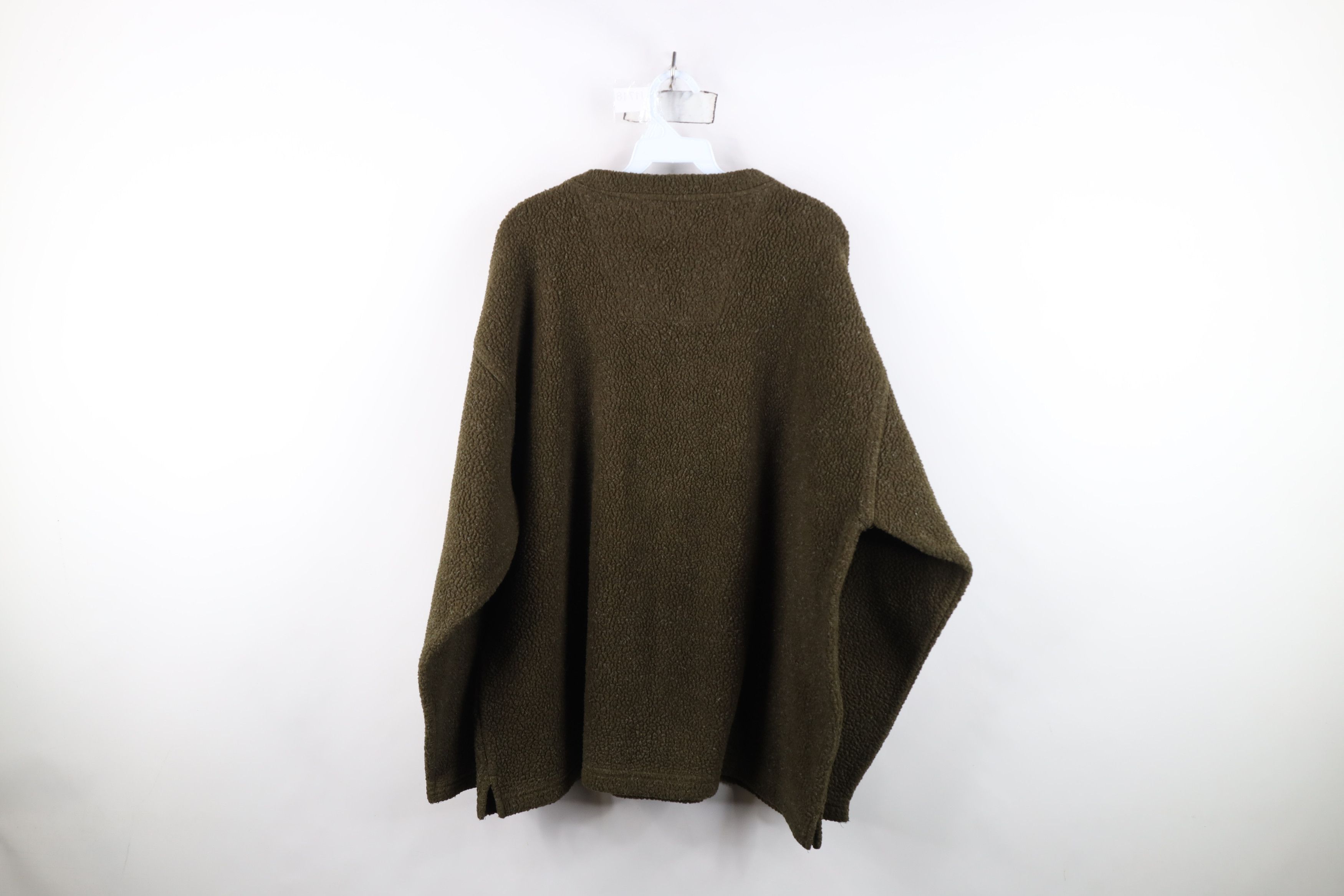 Vintage Vintage 90s Streetwear Baggy Deep Pile Fleece Sweater Green Size US L / EU 52-54 / 3 - 7 Thumbnail