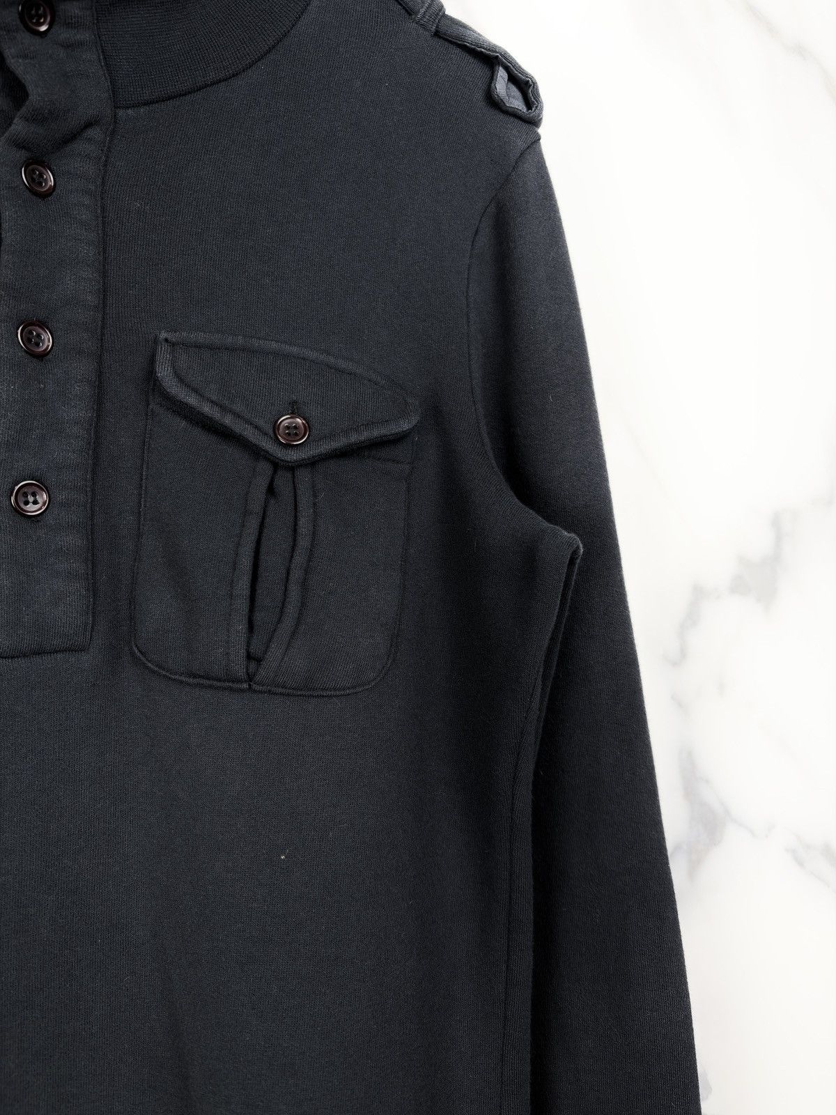 Raf Simons AW05 Raf Simons Military Epaulette Buttoned Neck Sweatshirt Size US L / EU 52-54 / 3 - 4 Thumbnail
