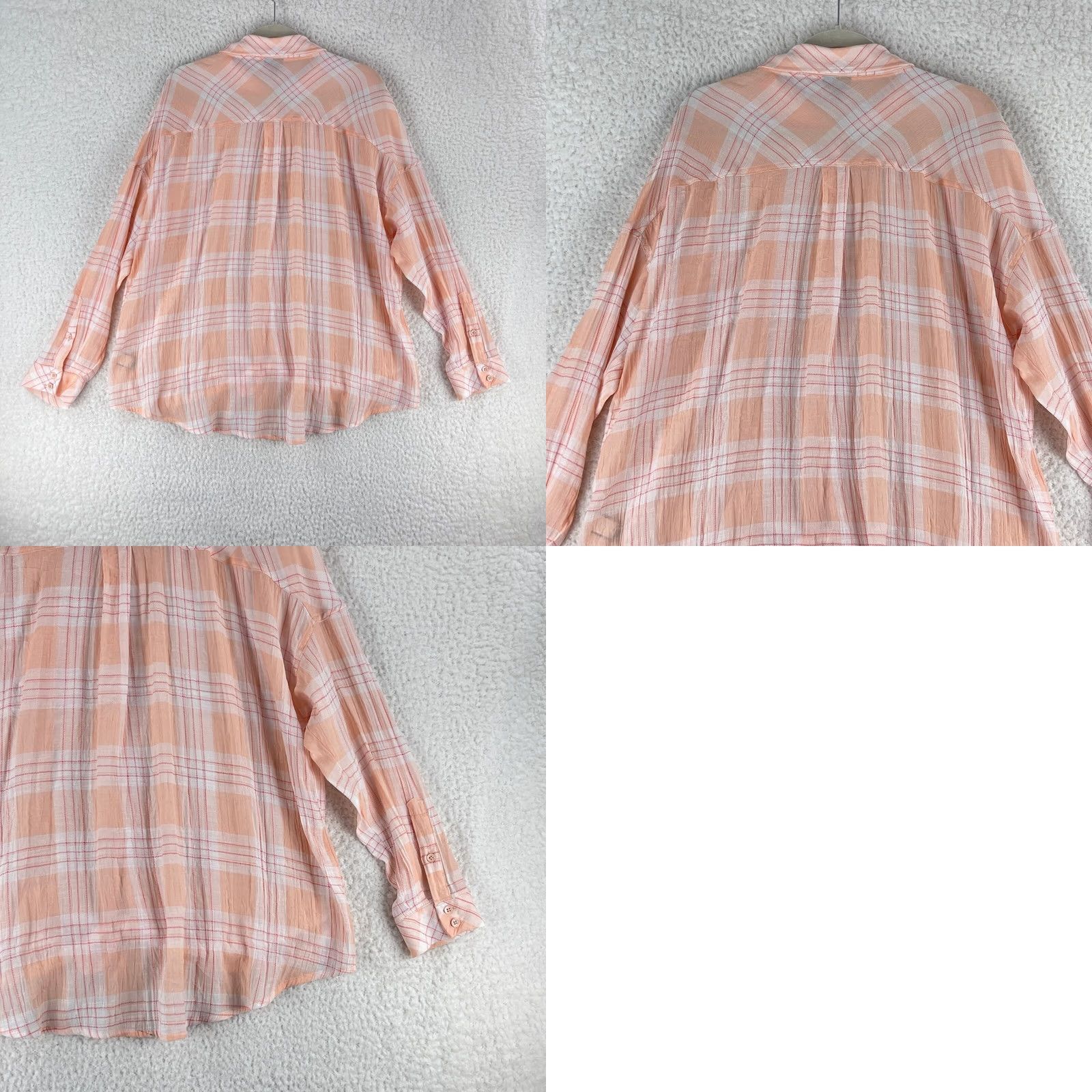 Torrid Torrid Plaid Pink Lindsay Drop Shoulder Button-Down Shirt Womens Plus Size 2X Size XXL / US 16-18 / IT 52-54 - 10 Thumbnail