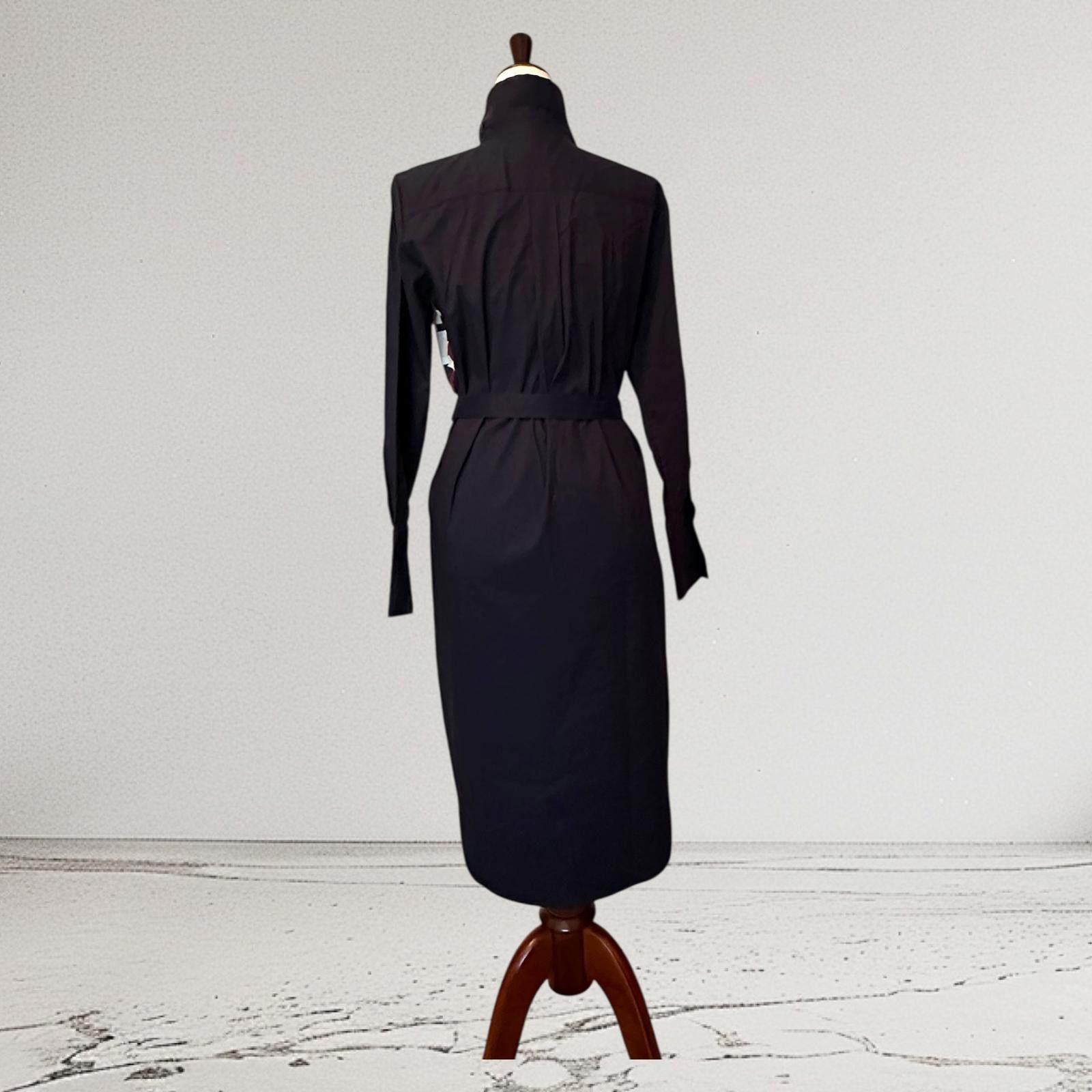 DKNY DKNY Elegant Long Sleeve Shirt Dress with Abstract Pattern Size S / US 4 / IT 40 - 2 Thumbnail