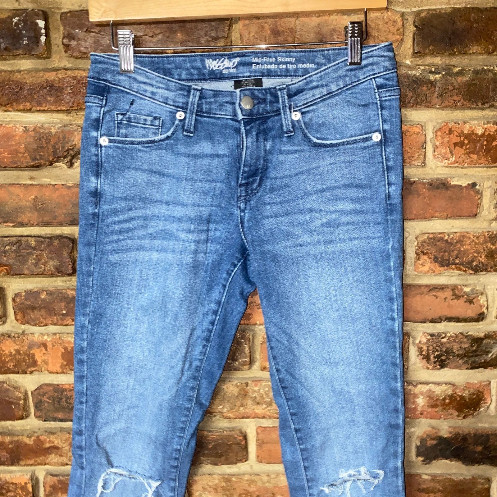 Mossimo Mossimo Medium Wash Blue Denim Mid-Rise Skinny Jeans Size 2 Size 26" / US 2 / IT 38 - 2 Thumbnail
