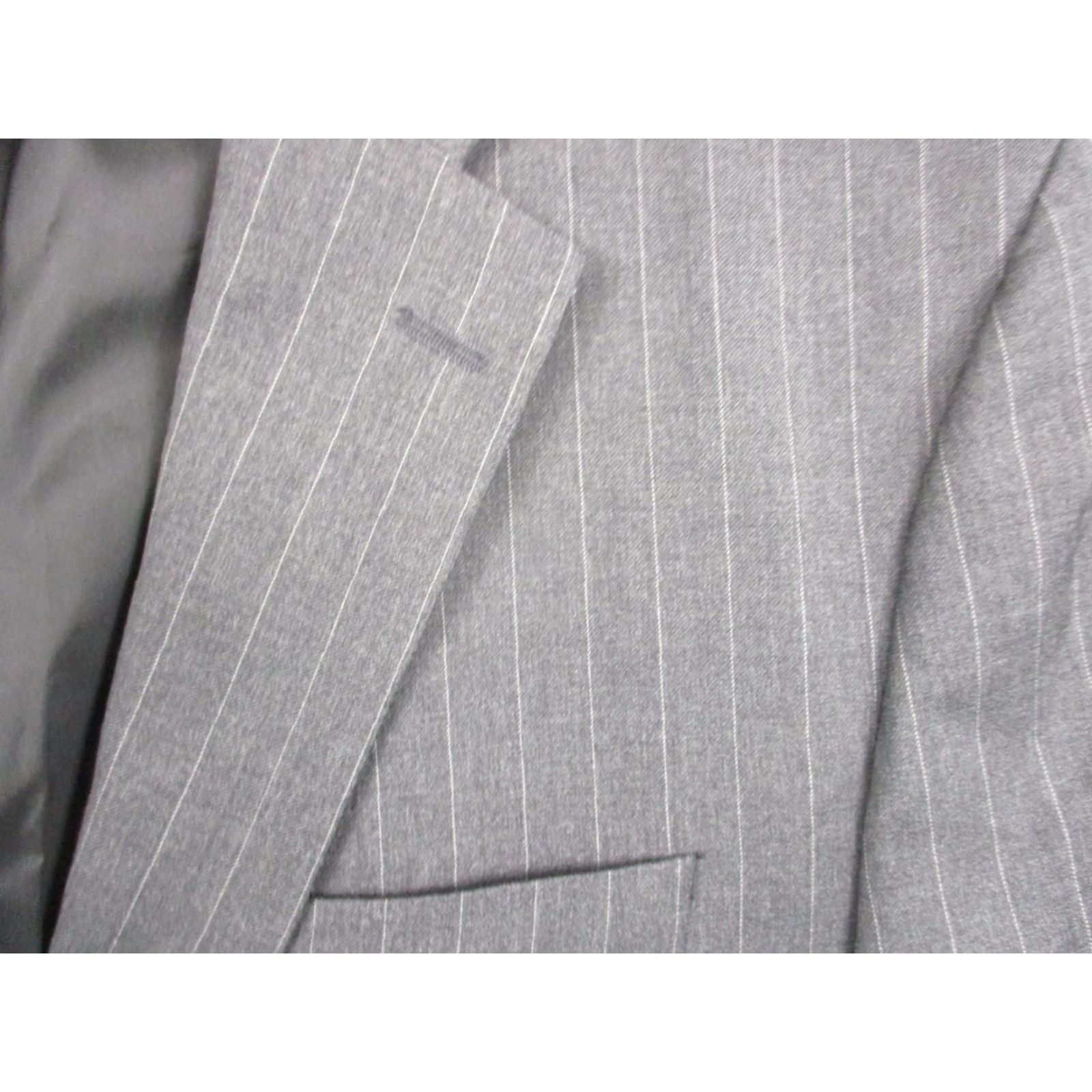 Ralph Lauren Lauren Ralph Lauren Blazer Mens 44R Gray Pinstripe 100% Wool Two Button Jacket Sl Size 44R - 2 Thumbnail
