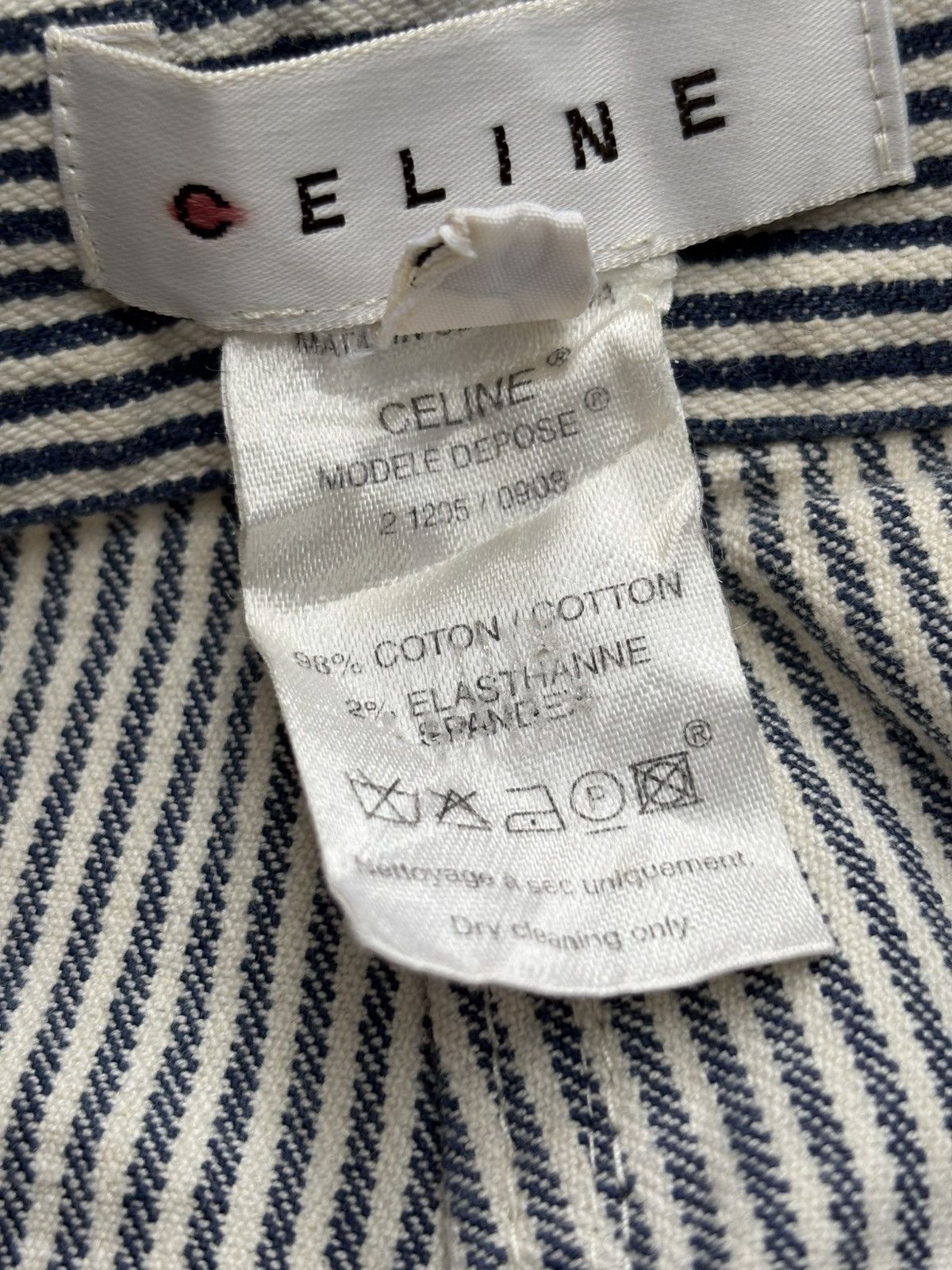 Celine 2000s Hickory Carpenter Flared Pants Size US 27 - 10 Thumbnail