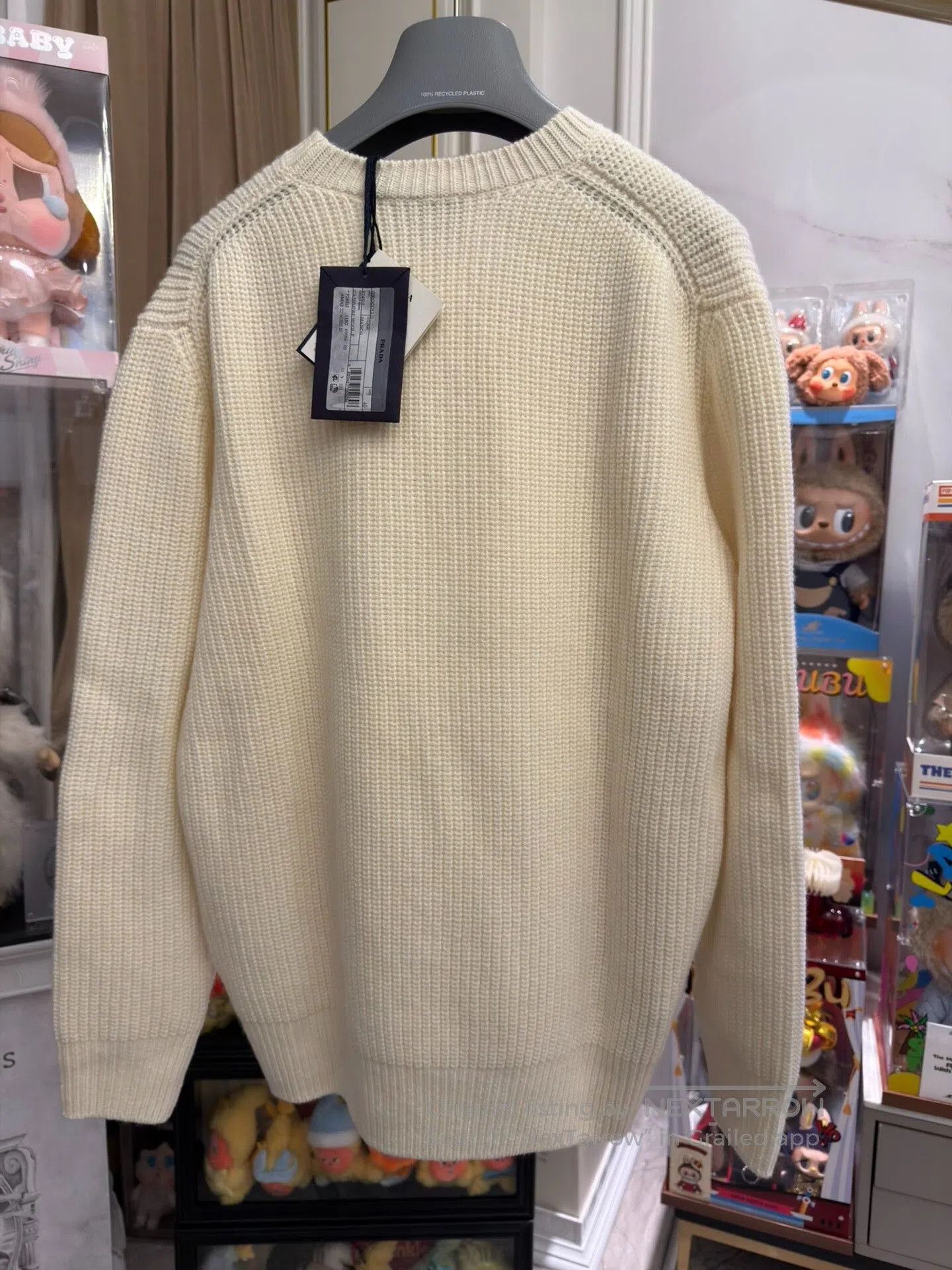 Prada PRADA Women's Cream Embroidered Logo Sweater. Size S / US 4 / IT 40 - 2 Thumbnail