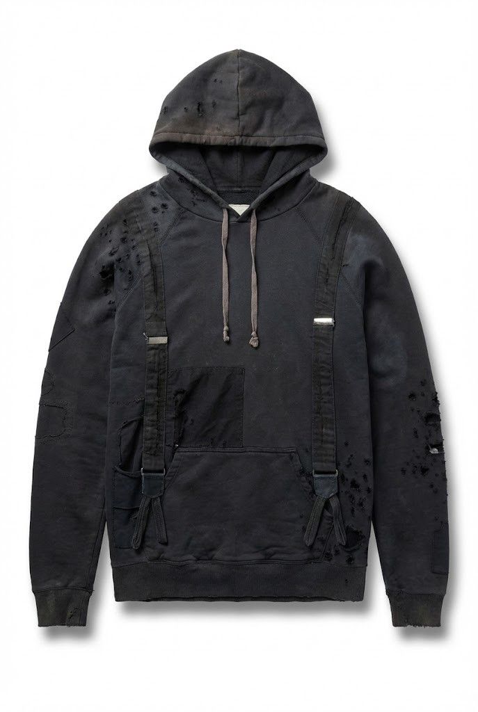 Greg Lauren RARE Greg Lauren Destroyed Suspender Hoodie Size US M / EU 48-50 / 2 - 1 Thumbnail