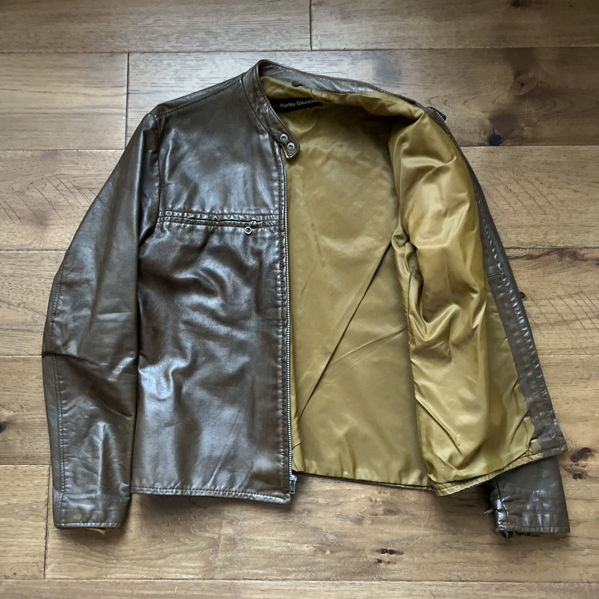 Vintage Harley Davidson Leather Cafe Racer Jacket