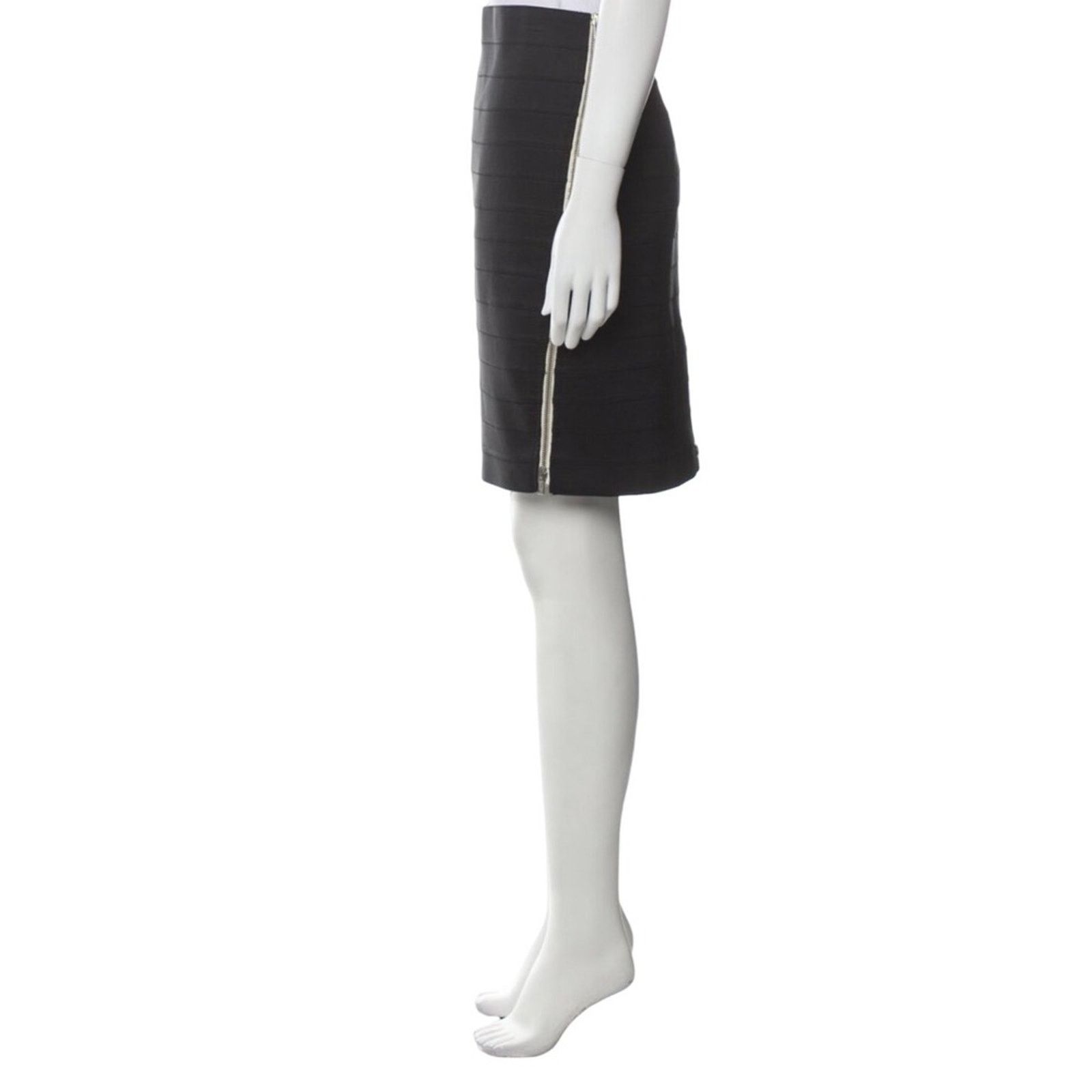 Band Of Outsiders Band of Outsiders Black Ribbed Knit Pencil Skirt Size 23" - 2 Thumbnail