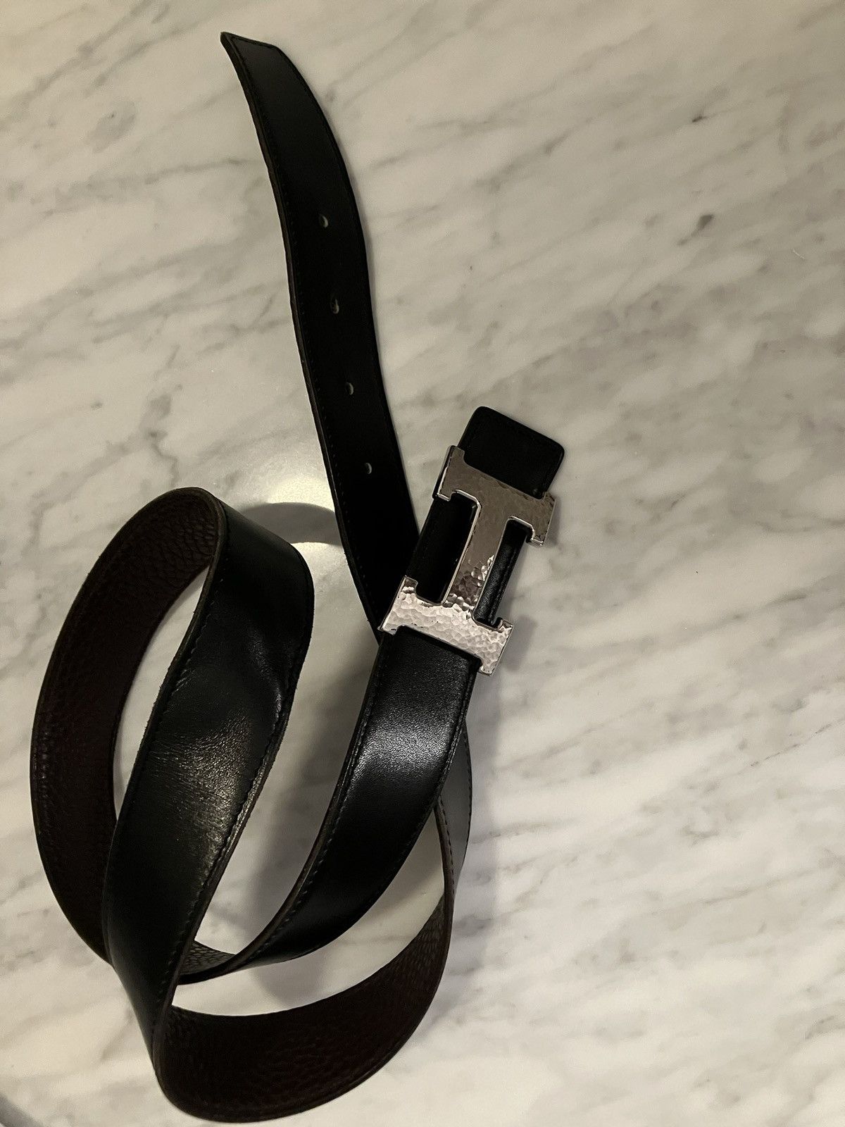 Hermes Hermes H hammered Belt Size 34 - 4 Thumbnail