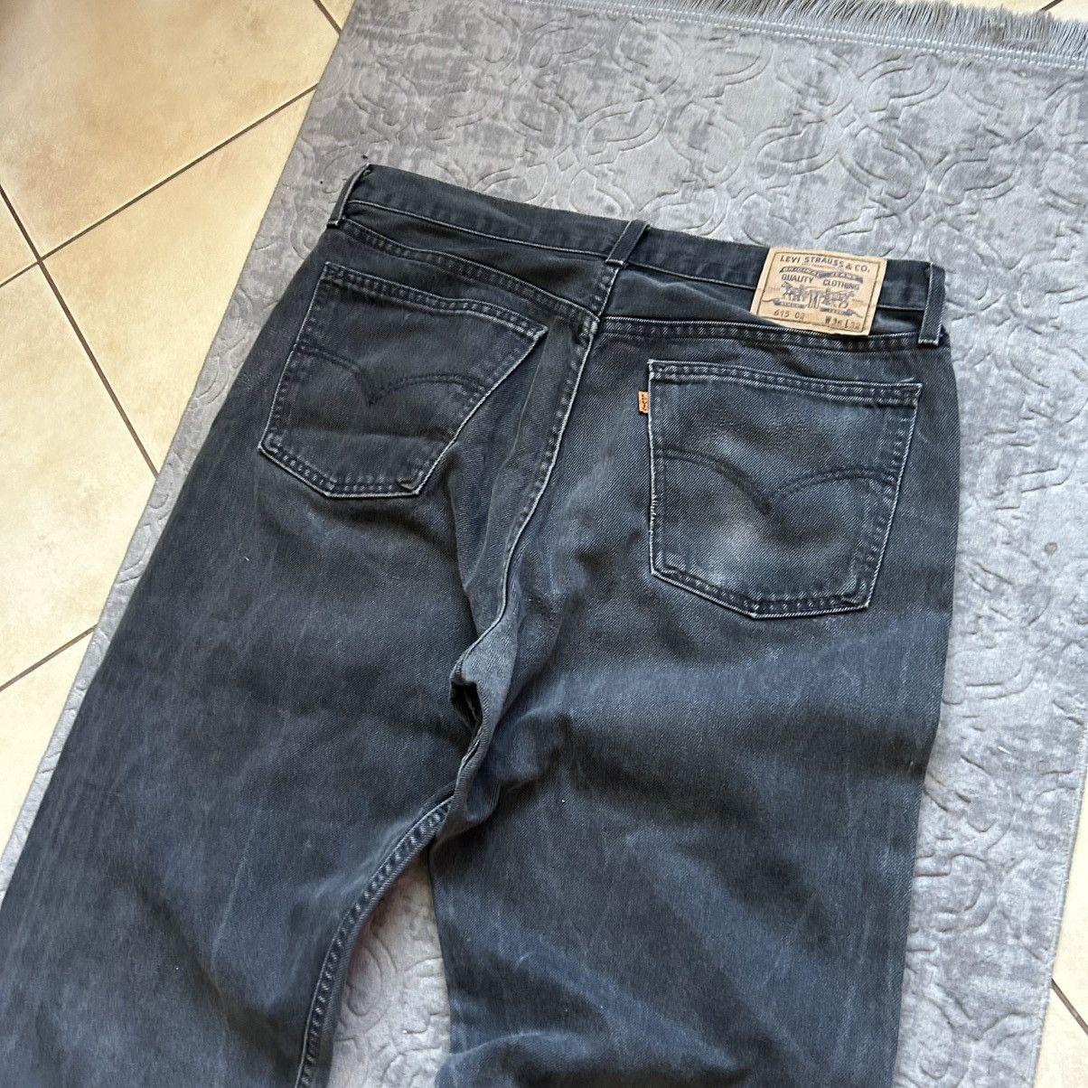 Levi's × Vintage 90s Levi's 615 denim jeans washed black flared Size US 34 / EU 50 - 6 Thumbnail