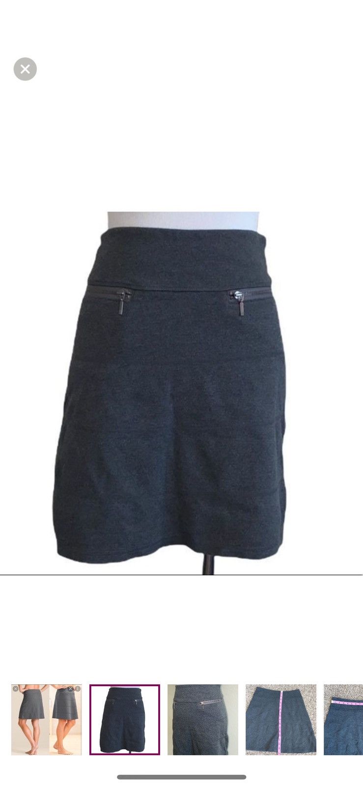 Athleta Athleta xxs strata grey knee length skirt Size 24" / US 00 / IT 34 - 1 Thumbnail