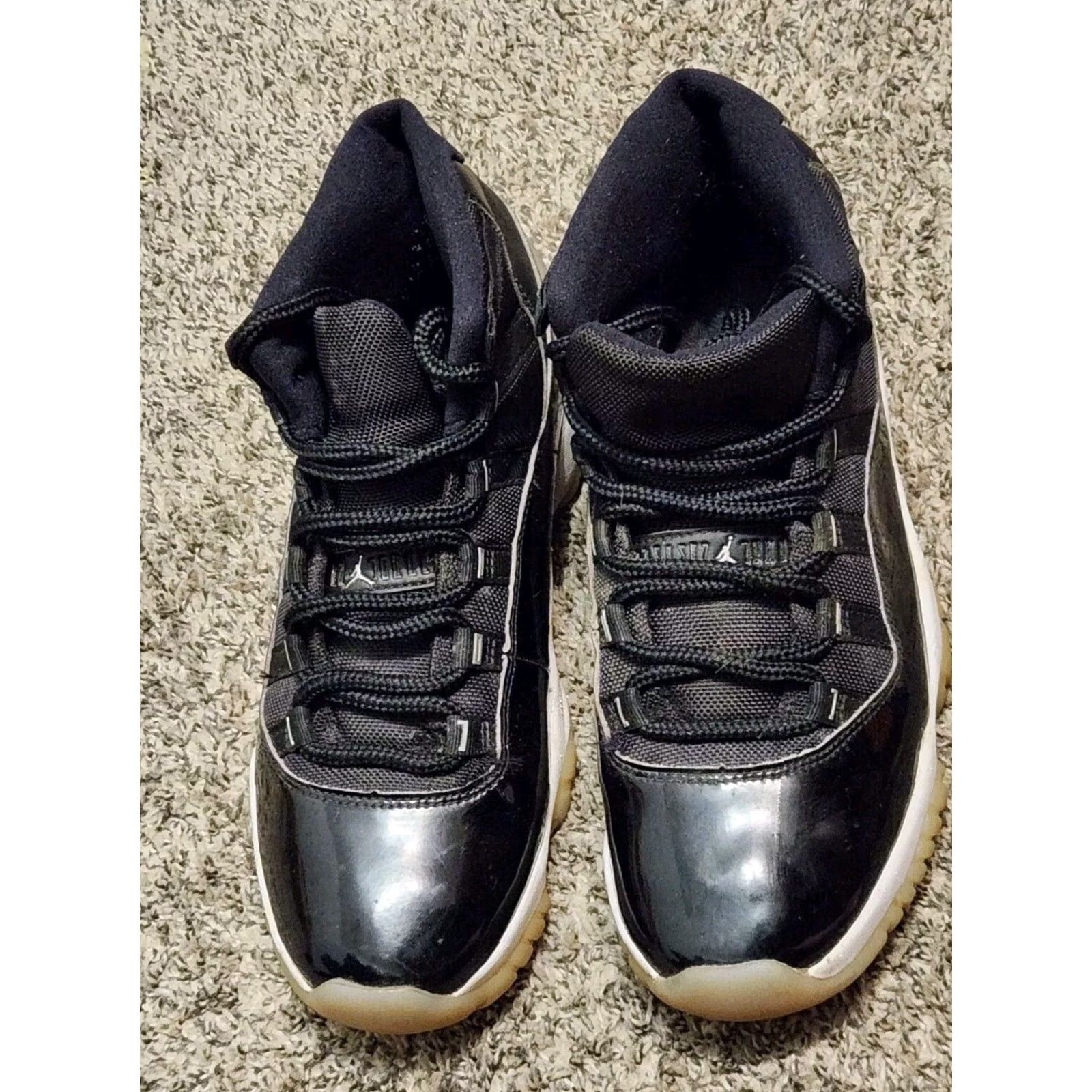 Jordan Brand Jordan Air Jordan 11 Retro High Jubilee 25th Anniversary Mens US9 Black White Metallic Silver Sneaker High Top Size US 9 / EU 42 - 3 Thumbnail