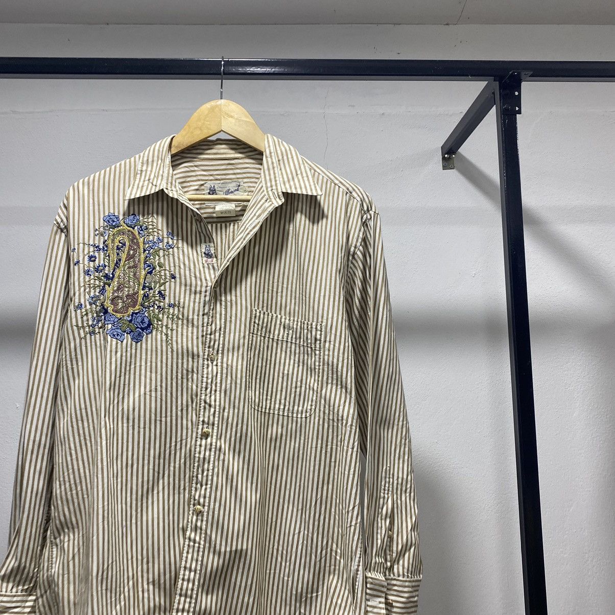 Japanese Brand × OVER THE STRiPES Sick☠️ Berger Allemond Striped Ls Shirt Size US M / EU 48-50 / 2 - 2 Thumbnail