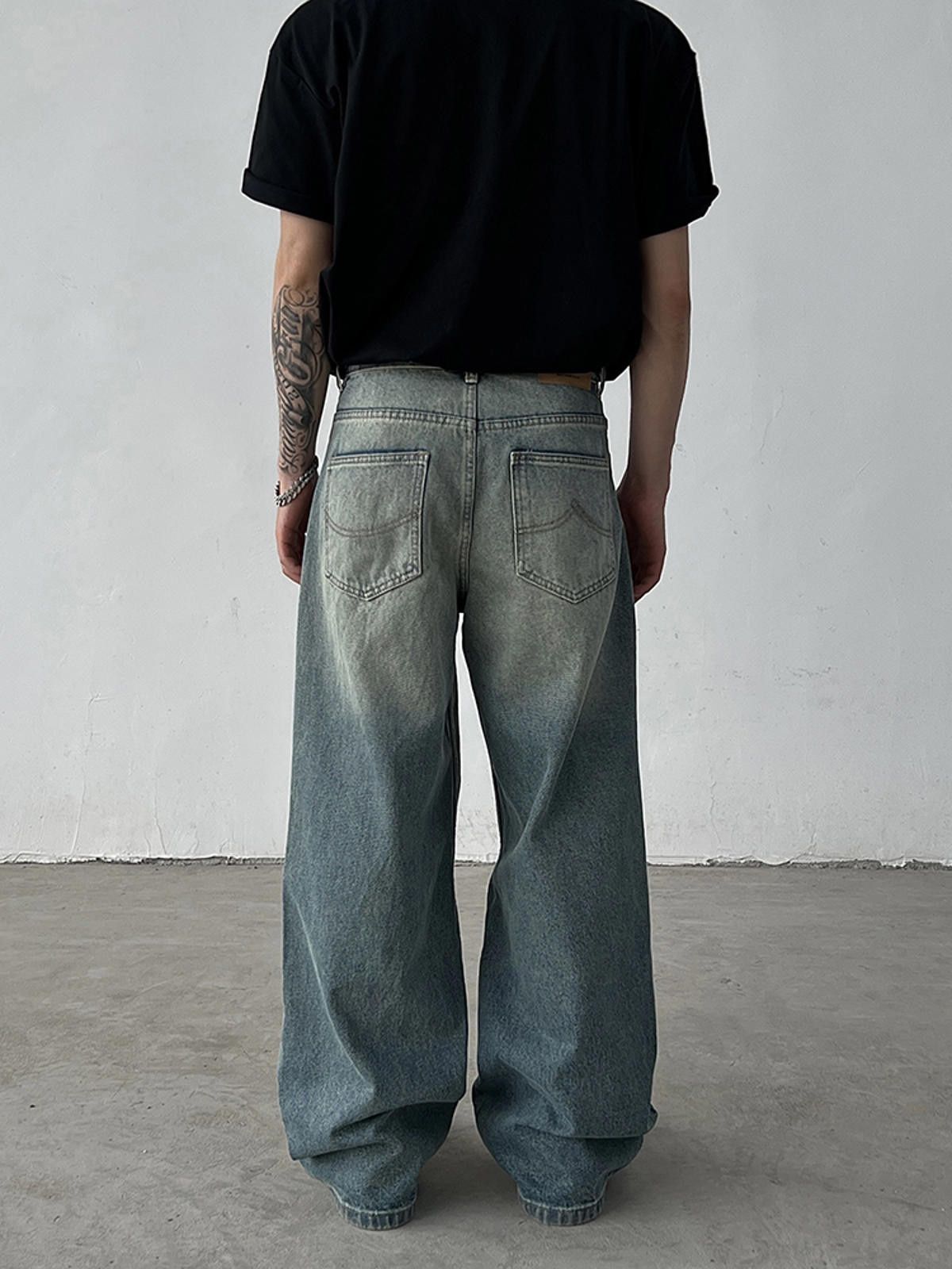 Jean × Vintage Baggy Wide-Leg Denim Jeans Size US 33 - 5 Thumbnail