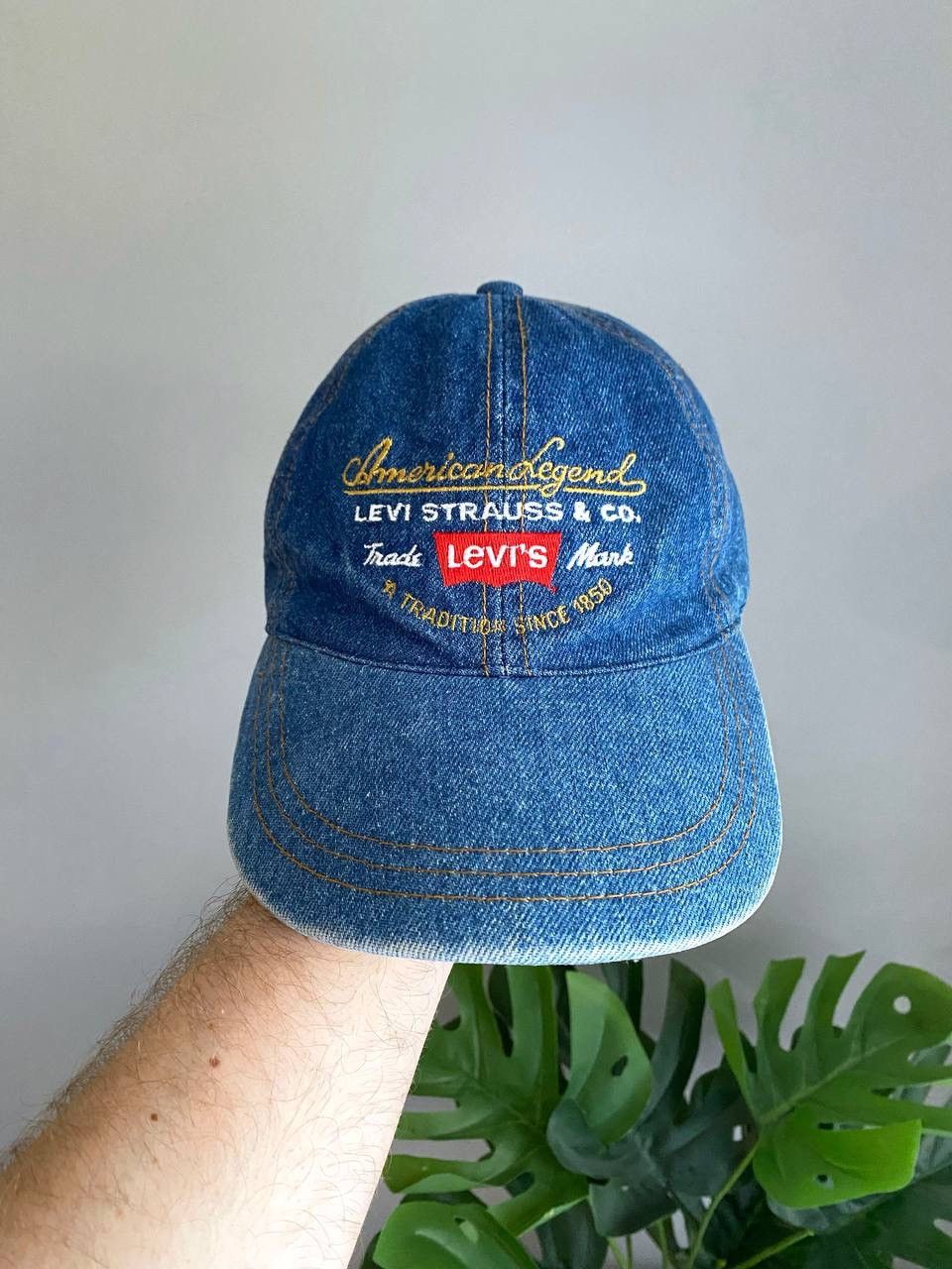 Levi's Vintage Clothing × Vintage Levi's 90s Vintage Denim Blue Cap "American Legend" Size ONE SIZE - 1 Thumbnail