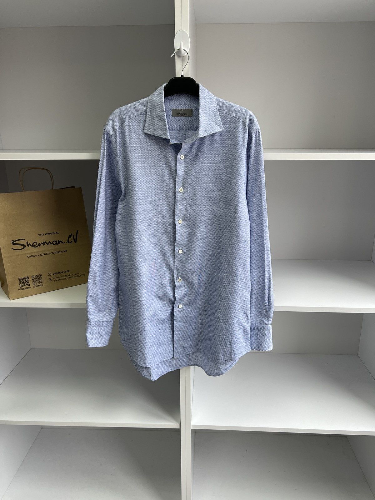 Canali × Designer × Vintage Vintage Canali Luxury Old Money style Button Up Shirt Size US M / EU 48-50 / 2 - 2 Thumbnail