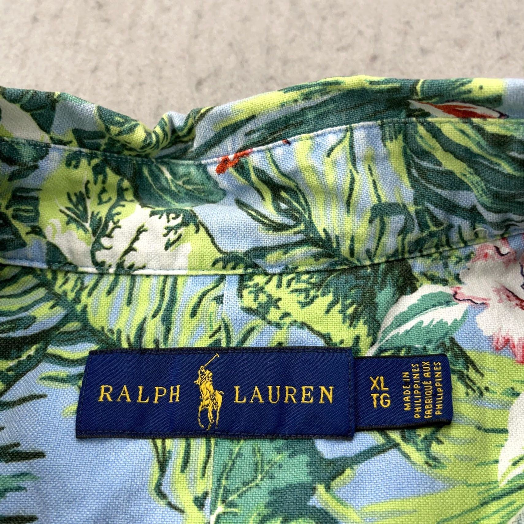 Ralph Lauren VINTAGE? No. Ralph Lauren Shirt Mens XL Blue Hawaiian Tropical Floral Button Front Cotton Size US XL / EU 56 / 4 - 5 Thumbnail