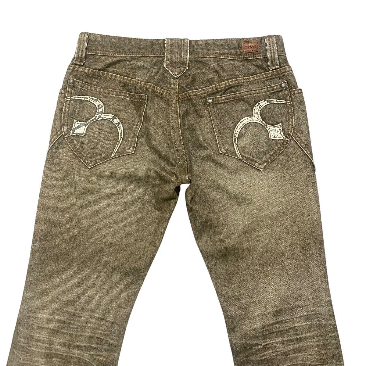 Nicole Club Nicole Club Denim Snake Skin Leather Flare Jeans Size US 29 - 9 Thumbnail
